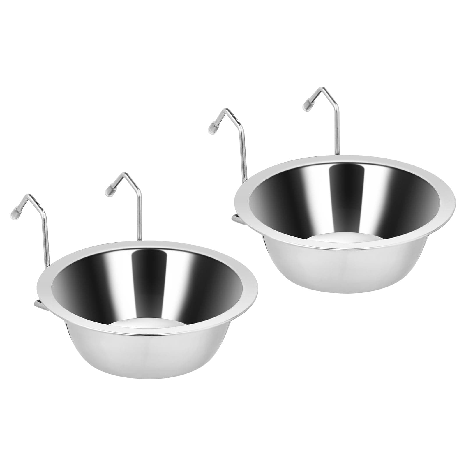 2PCS Kennel Water Bowl Hanging,Stainless Steel Puppy Bowls for Small Dog Cage,Kennel, Crate, Catio Accessories,Dog Crate Water Bowl Dish Feeder Food Holder No Spill(8oz/1cup) 8.0oz