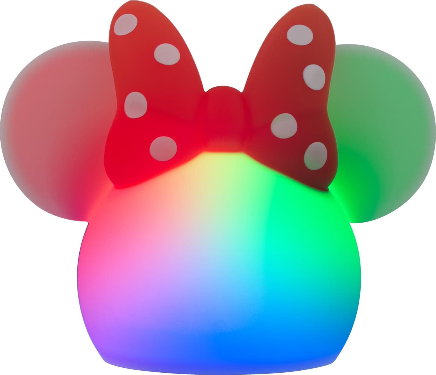Disney Minnie Mouse Squishy Light, Color Changing, Night Light for Kids, USB Lamp, Battery Operated, Dimmable, Ideal for Bedroom, Playroom, Living Room, and More, 66945 Multi-color Minnie Squishy