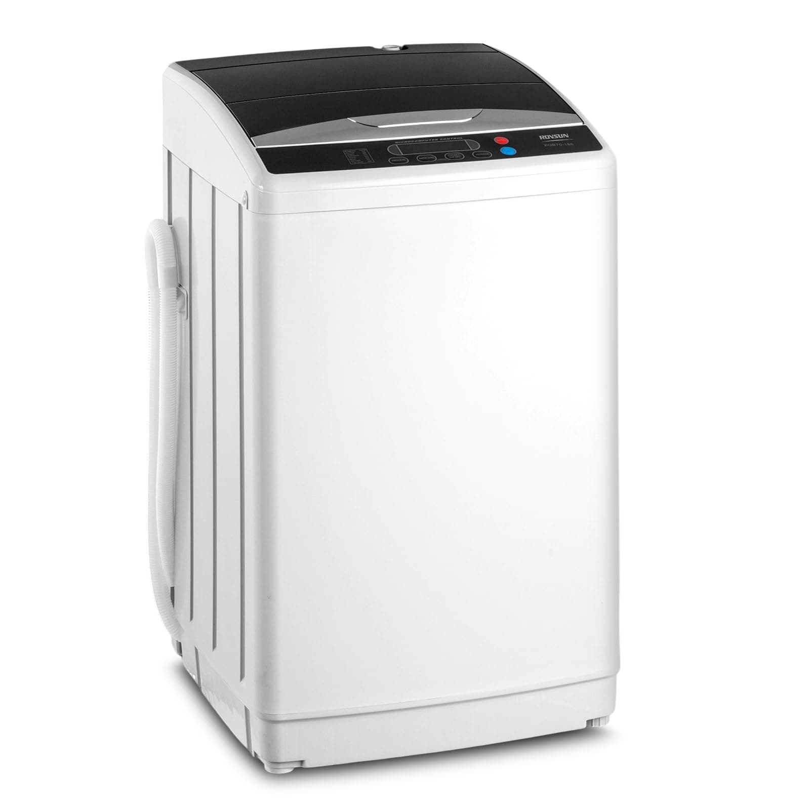 ROVSUN 25LBS Lavadora Portátil, Lavadora Eléctrica Automática Completa con Tambor de Acero Inoxidable, Combo de Lavadora Compacta y Secadora con Bomba de Drenaje para Hogar, Apartamento