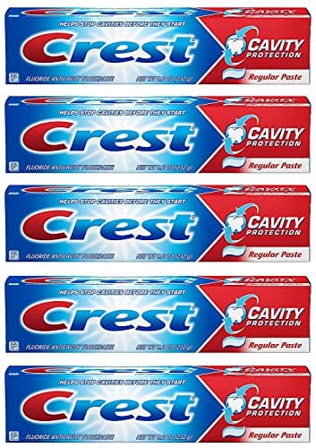 Crest Fluoride Anticavity Toothpaste, Prevents Cavities Before They Start, Regular Paste, 8.2 Ounce (Pack of 5)