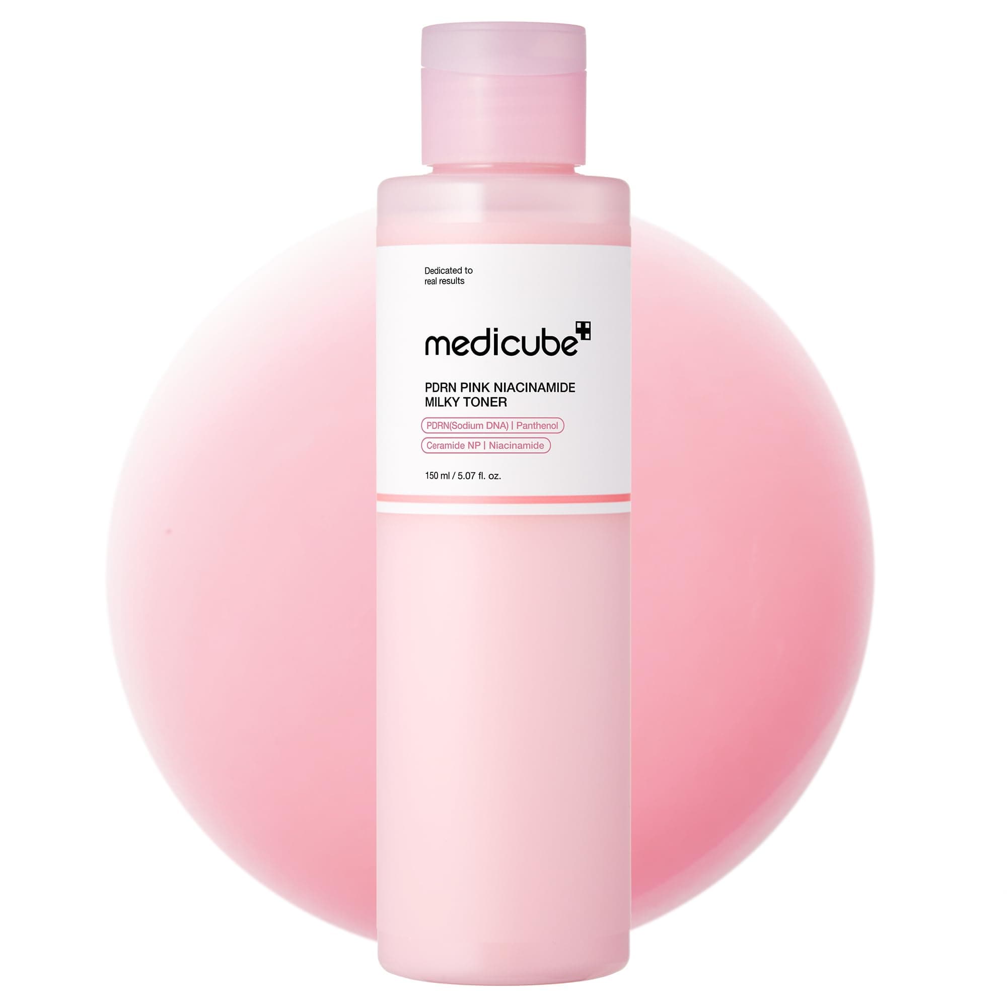 medicube PDRN Pink Niacinamide Milky Toner for Hydrating, Moisturizing, Soothing, Ceramide, Peptide, Glass Glow Skin, Korean Skincare | 150ml 5.07 fl. Oz. Salmon PDRN Milky