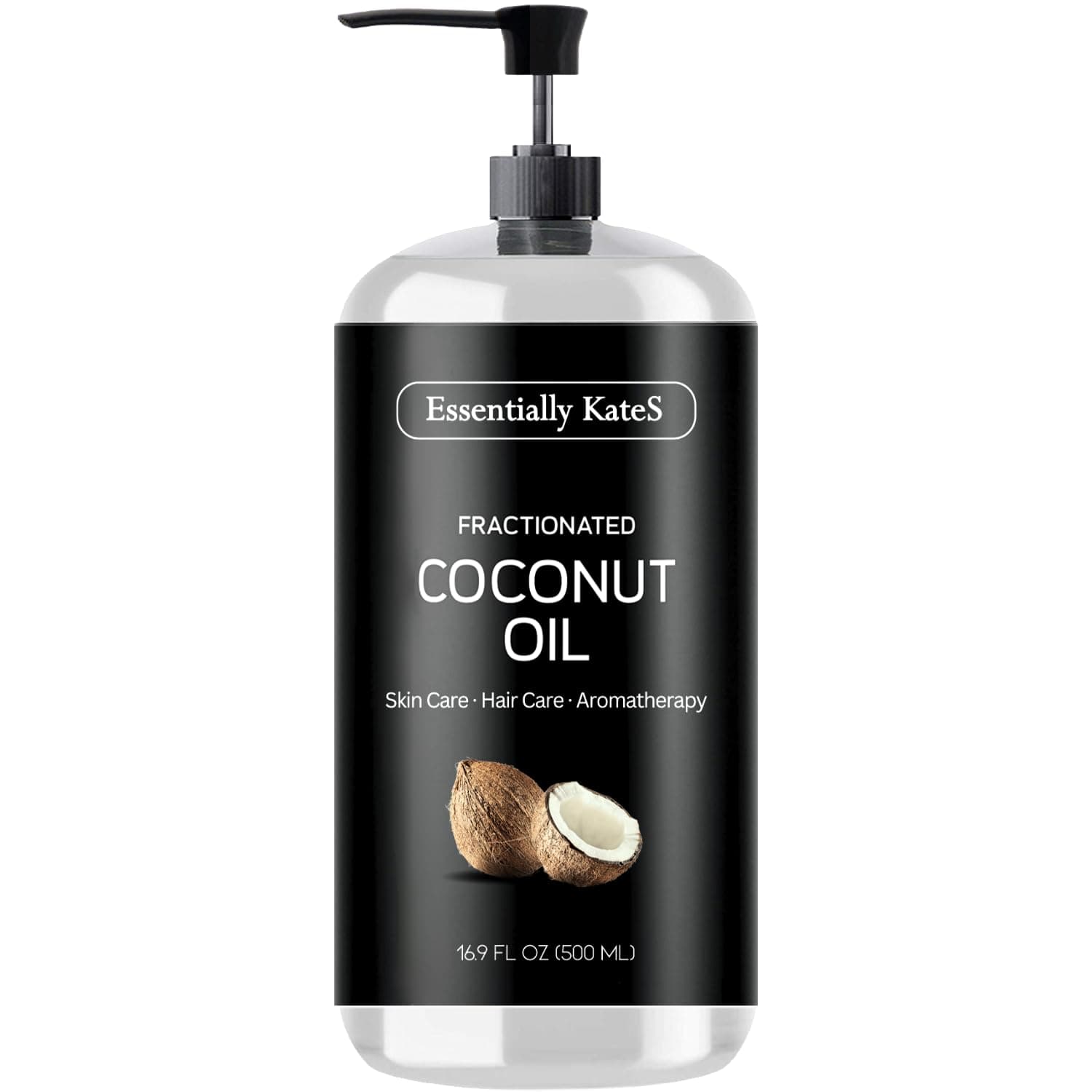 Essentially KateS Fractionated Coconut Oil - Body & Hair Carrier Oil, 16.9 Fl Oz (500ML), No Scent 16.9 Fl Oz (Pack of 1)