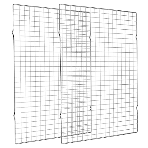 Cooling Rack for Baking 2-Pack, 16x10 Inches Baking Rack, Thick Wire Cookie Rack for Cooking, Roasting, Grilling, Drying, Oven Safe, Fits Half Sheet Pan, Silver