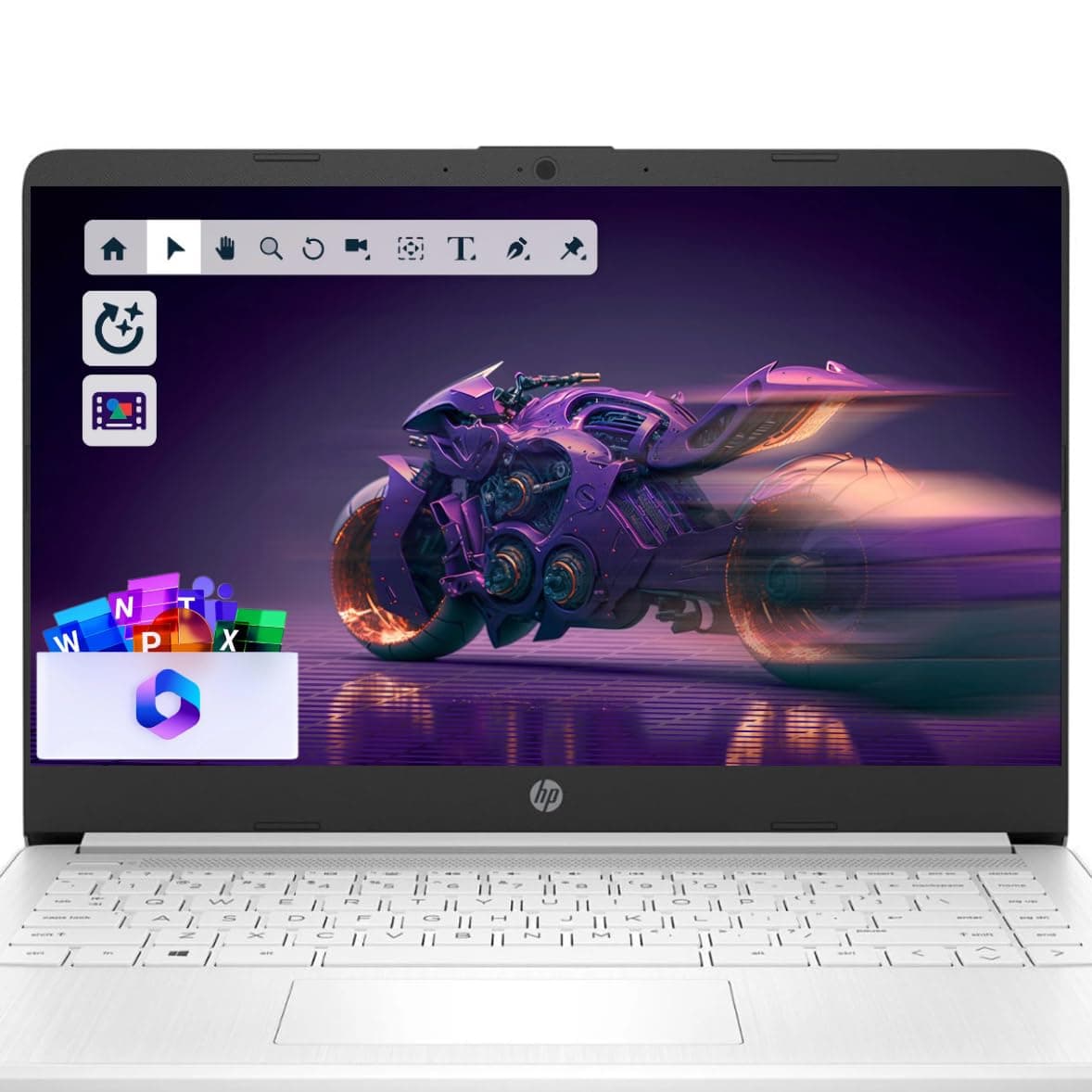 HP Student and Home Laptop with Free Microsoft 365, 16GB RAM, 64GB EMMC and 1TB Cloud Storage, Fast Intel Core, Win 11 w/o Earbuds – Perfect for Work & Play