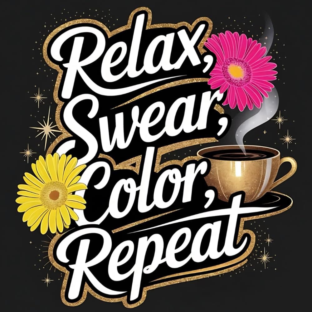 Relax, Swear, Color, Repeat: A Sassy, Classy & Comforting Coloring Book for Women – Relaxing, Anxiety-Relief Designs to Calm Your Mind