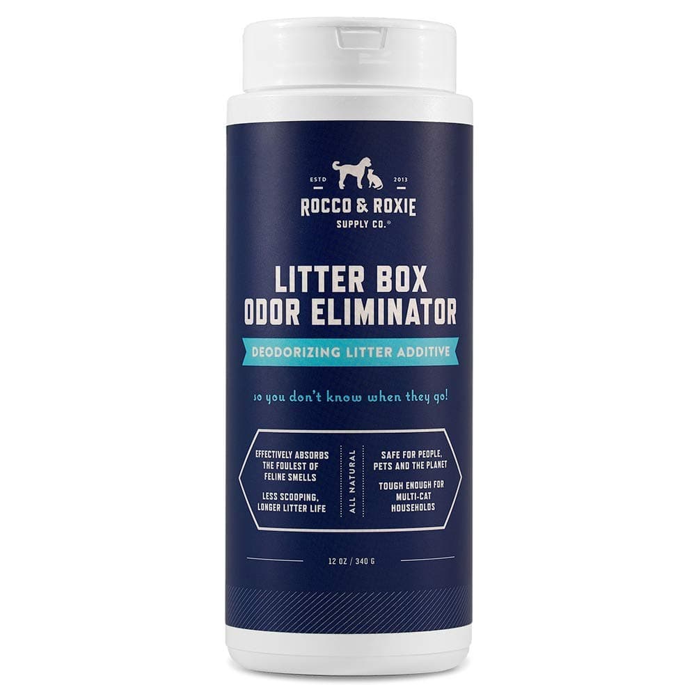 Rocco & Roxie Litter Box Odor Eliminator, Best Natural Urine Deodorizer, Cat Box Deodorizer, Smell Control, Odor Absorber, Safe for Kitty, 12 oz 12 Ounce (Pack of 1)