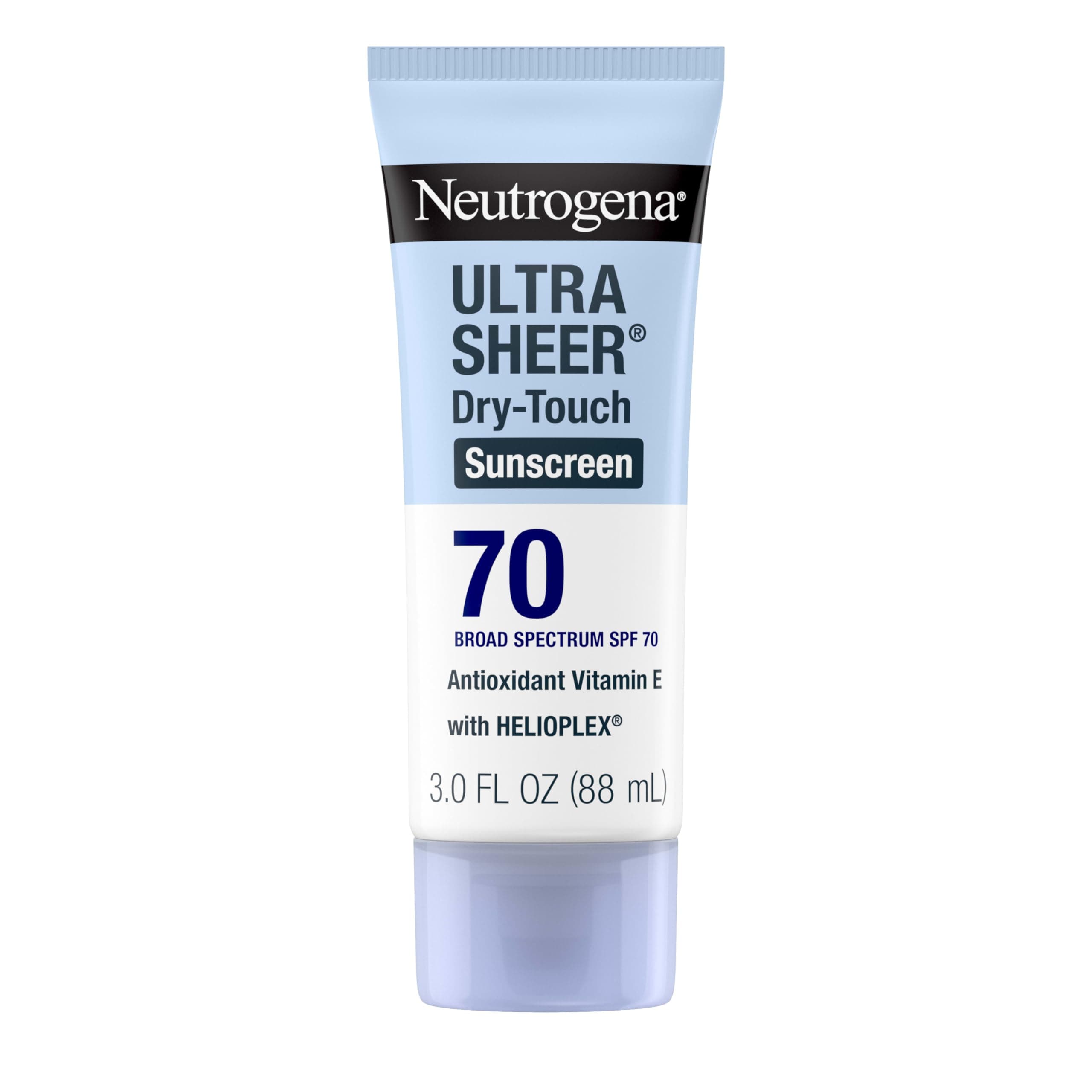 Neutrogena Ultra Sheer Dry-Touch Sunscreen Lotion SPF 70, Broad Spectrum, Water Resistant 80 Min, Oil-Free, Oxybenzone-Free, Non-Comedogenic, Matte Finish, Body Sunscreen, Travel Size 3 Fl Oz 3 Fl Oz (Pack of 1)