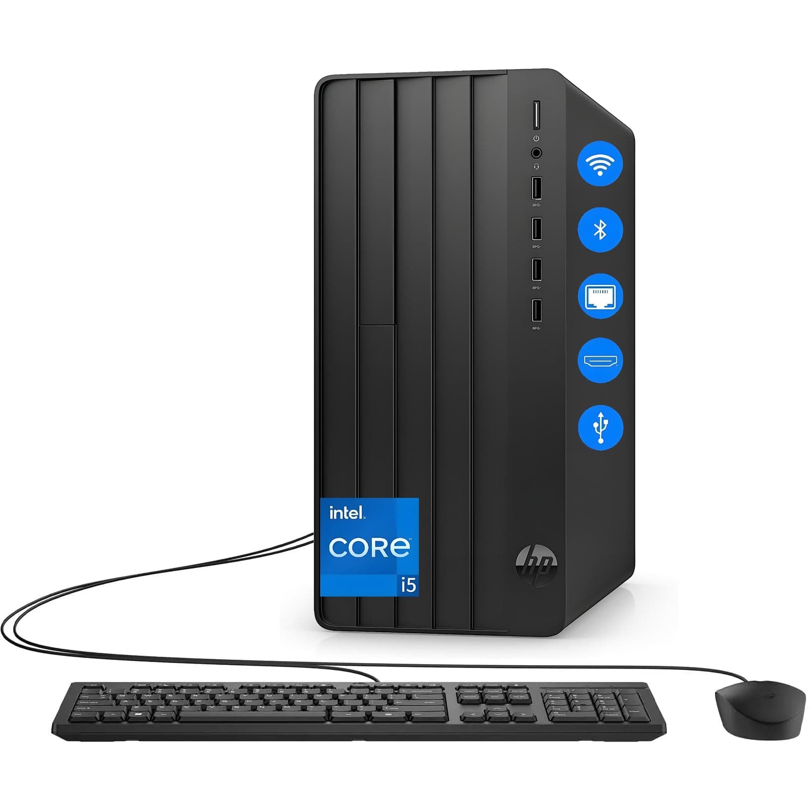 HP Desktop Computers Tower PC for Home Business Student, Intel 6-Core i5-12500, 32GB DDR4 RAM, 1TB PCIe SSD, WiFi, Bluetooth, RJ-45, Keyboard and Mouse, Windows 11 Home