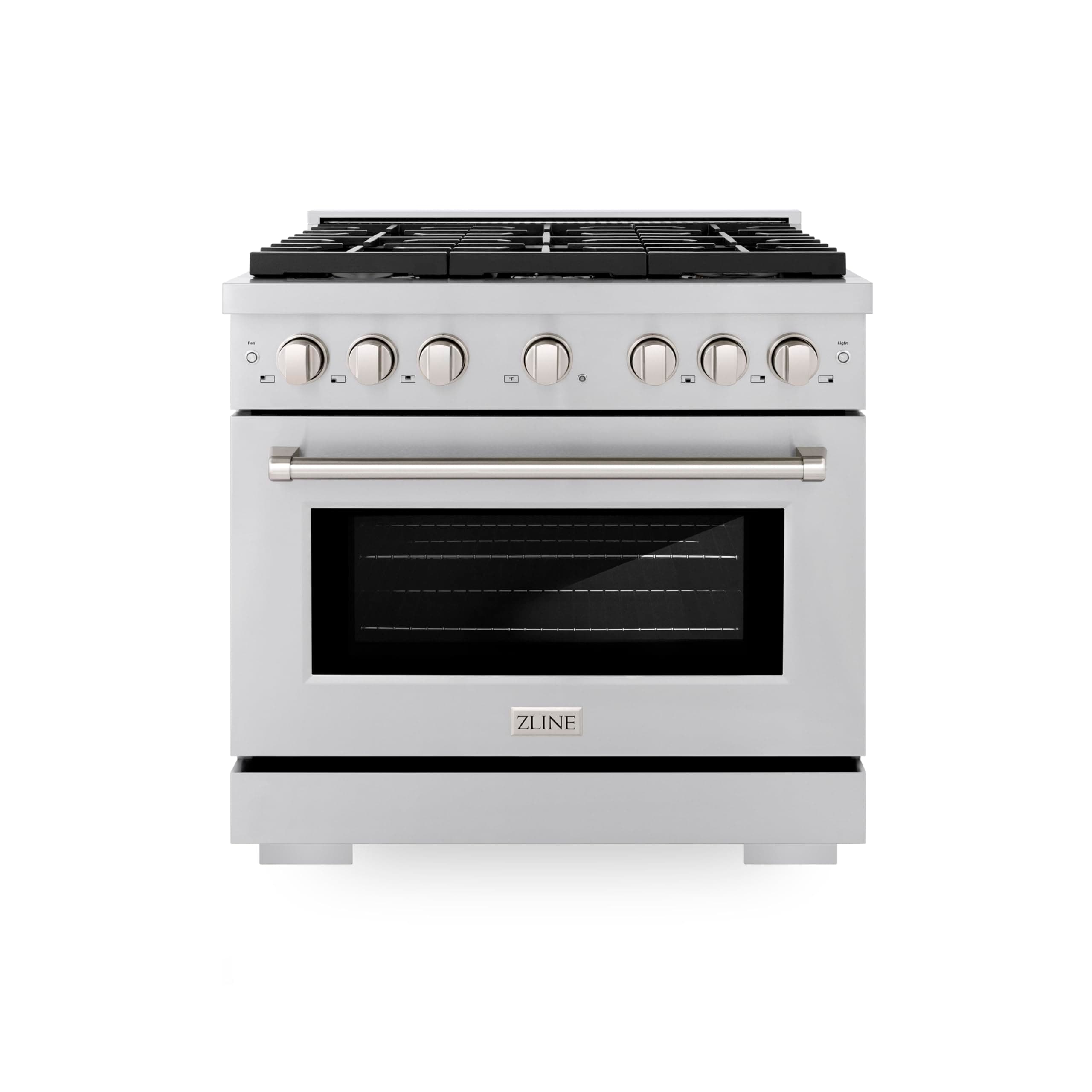 ZLINE 36 in. 5.2 cu. ft. Gas Range with Convection Gas Oven in Stainless Steel with 6 Brass Burners (SGR-BR-36)