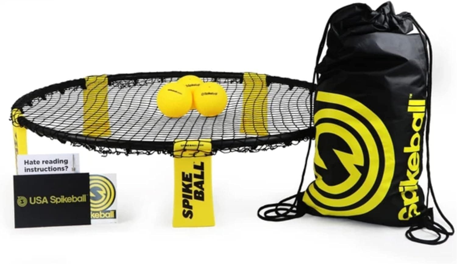 Spikeball 3 Ball Original Roundnet Game Set - Includes 3 Balls, net and Bag Black/Yellow Single