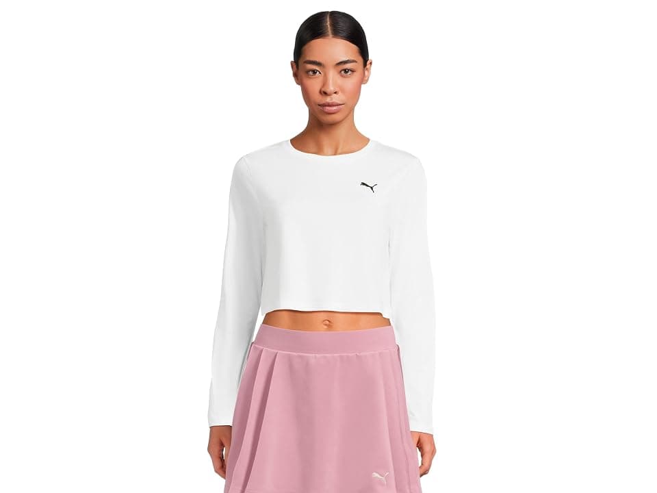 PUMA Essentials Cropped Long Sleeve Baby T-Shirts Women's Clothing Puma White : XL, Cotton/Elastane