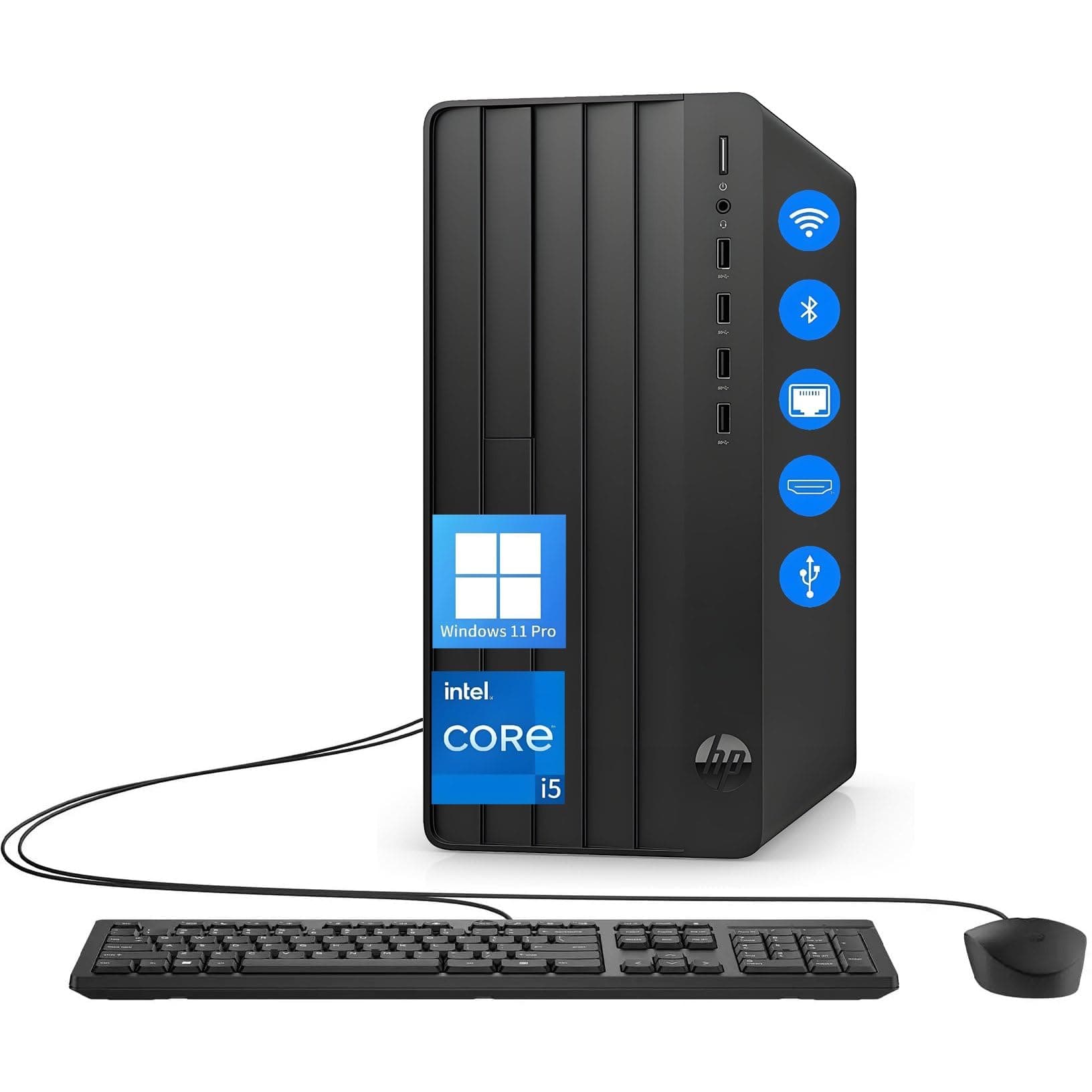 HP Desktop Computers Tower PC for Home Business Student, Intel 6-Core i5-12500 (Beat i7-11700), 32GB DDR4 RAM, 1TB PCIe SSD, WiFi, Bluetooth, RJ-45, Keyboard and Mouse, Windows 11 Pro, Wendbo 32GB RAM, 1TB PCIe SSD