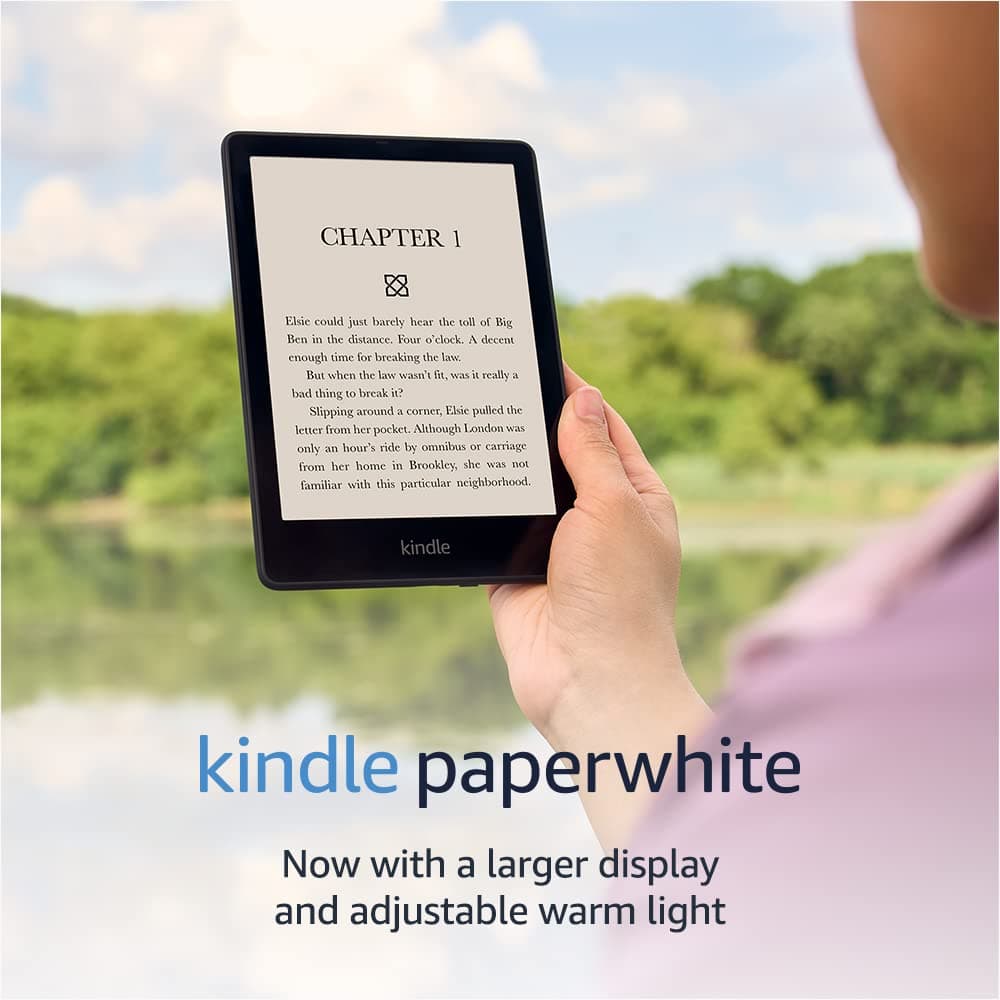 Amazon Kindle Paperwhite (16 GB) – Now with a larger display, adjustable warm light, increased battery life, and faster page turns – Black Without Kindle Unlimited 16 GB Lockscreen Ad-Supported Black