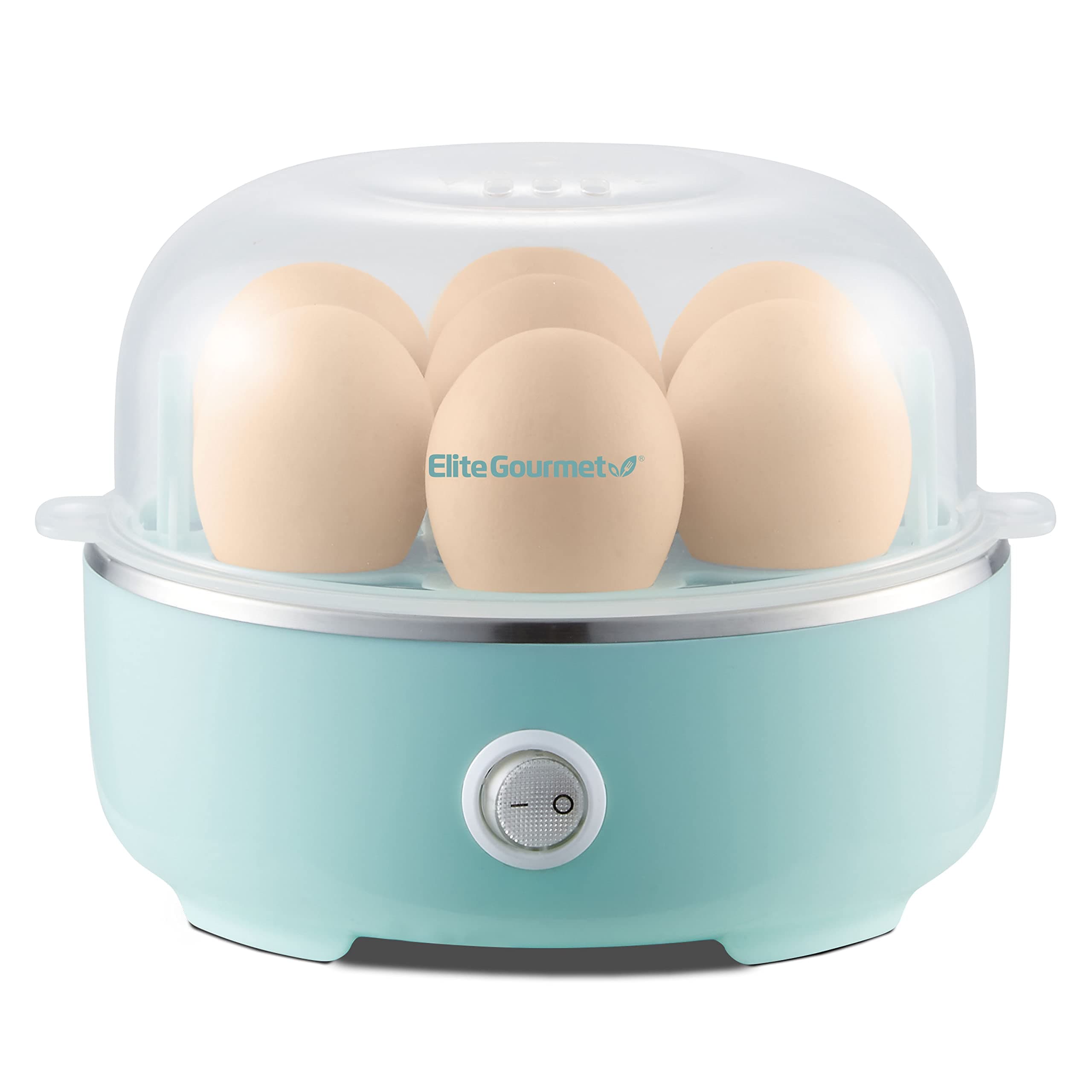 Elite Gourmet EGC115M Easy Egg Cooker Electric 7-Egg Capacity, Soft, Medium, Hard-Boiled Egg Cooker with Auto Shut-Off, Measuring Cup Included, BPA Free, Retro Mint 7 Egg Retro Mint