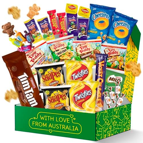Australian Snack Gift Box Mega 29 Pack, Best Aussie Candy and Food Products, Authentic Taste of Australia, Large Snack Box - Australian Expats