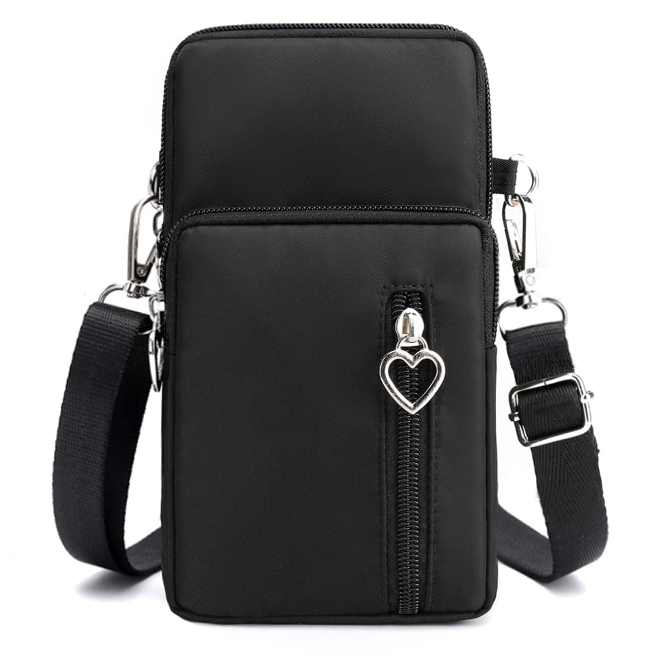 JANKS Small Crossbody Bag for Women - Mini Phone Purses with Crossbody Strap and Wallet - Nylon Arm Bag A-black