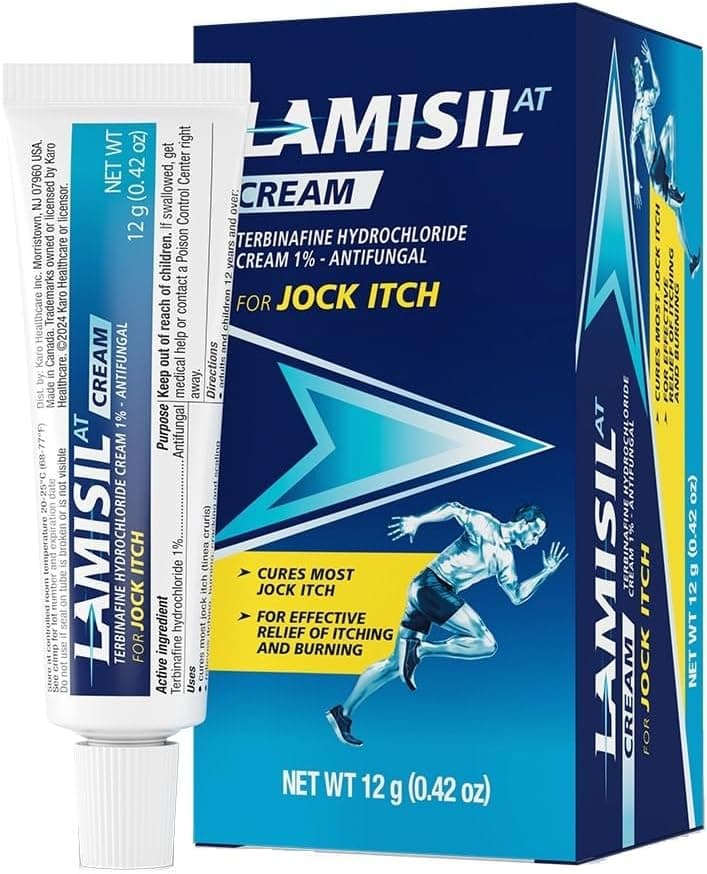 Amazon.com: Lamisil Jock Itch Antifungal Cream, 1 Week Treatment, Terbinafine, 0.42 Oz | Fast and effective itch relief, jock itch cream, clinically proven, terbinafine hydrochloride, 1 week jock itch treatment