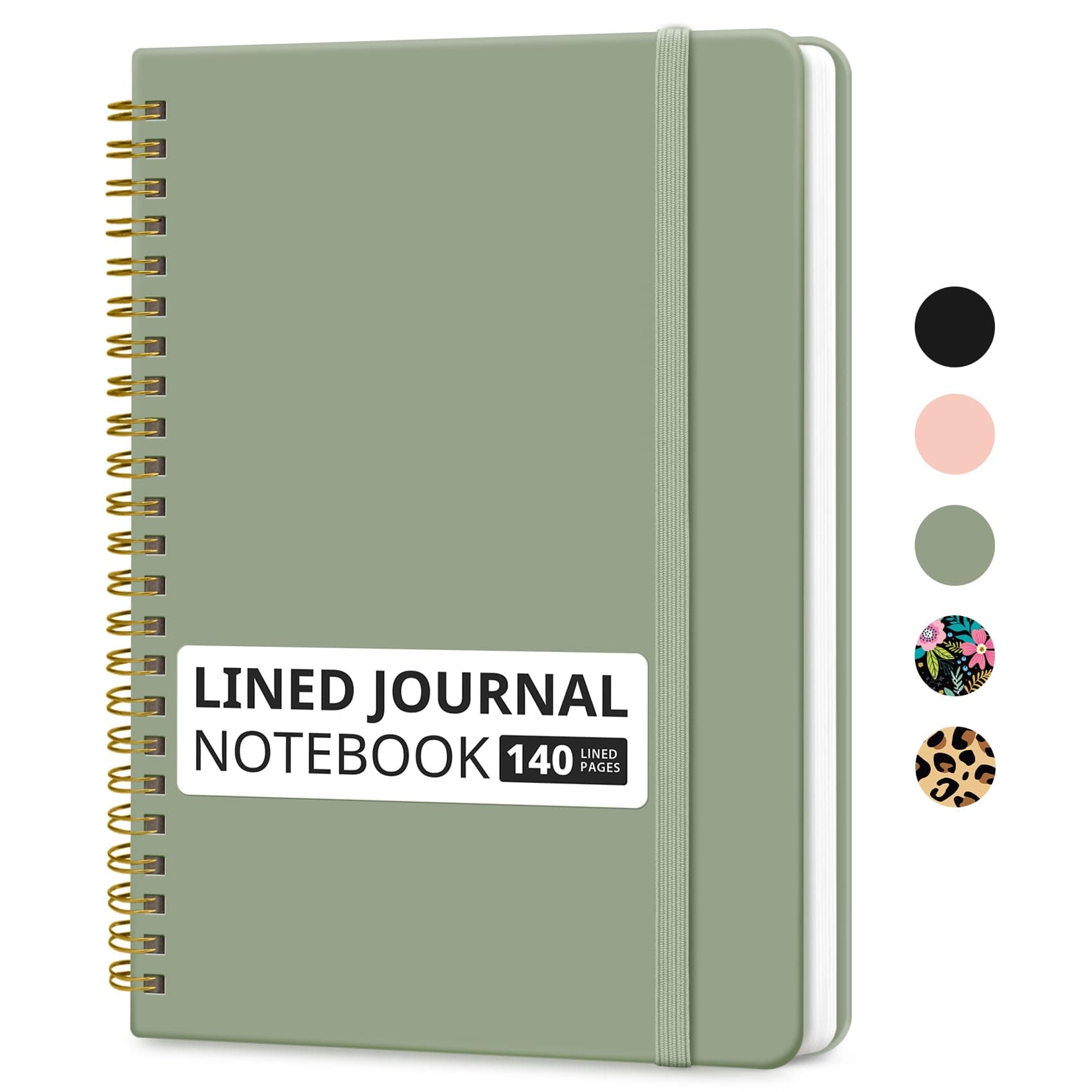 Taja Lined Spiral Journal Notebook for Women & Men, 140 Pages, College Ruled Hardcover Notebook for Work & Note Taking, Journals for Writing, A5(5.7" x 7.9") - Green A.Green a-Lined(1 Pack)