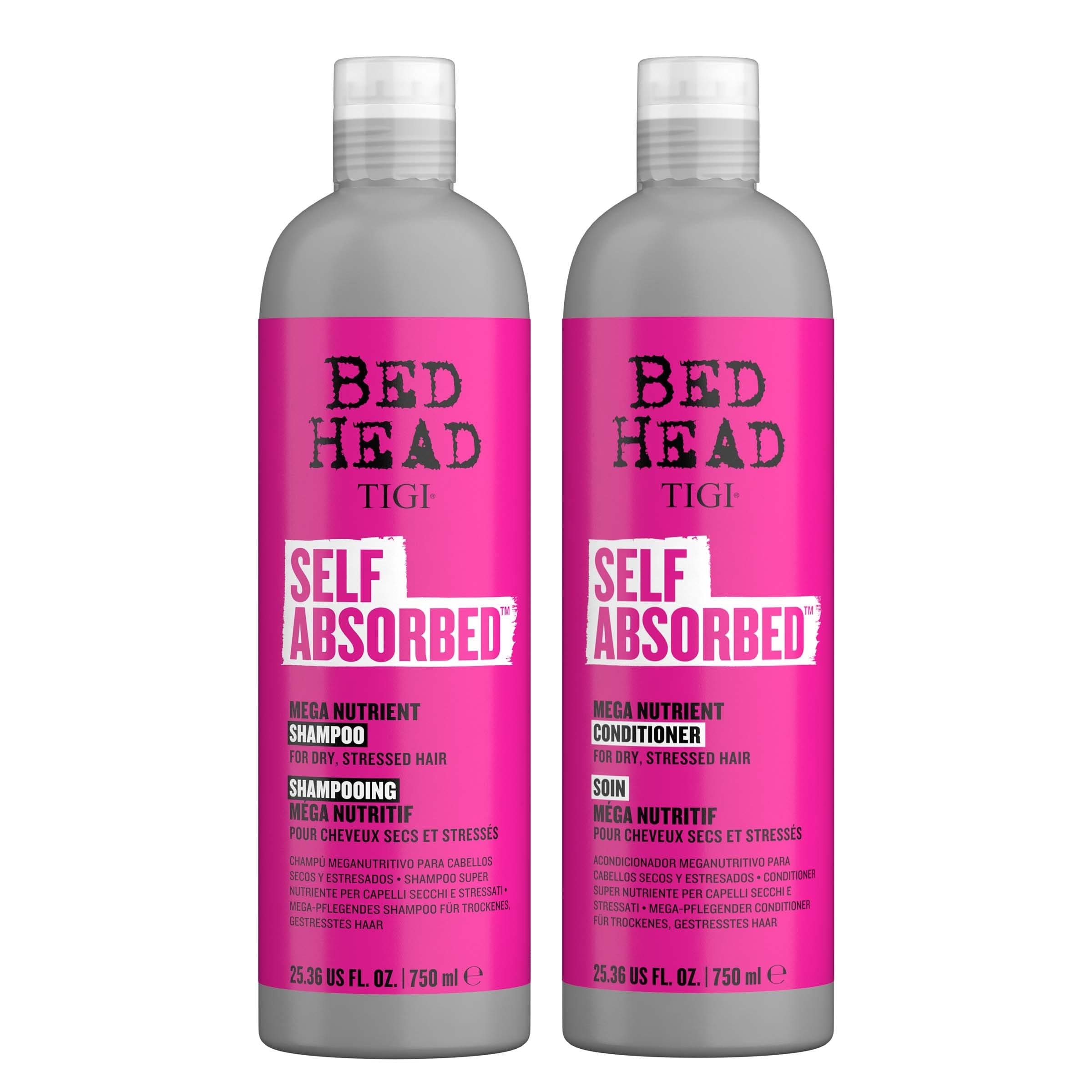Bed Head by TIGI Frizz Control Shampoo and Conditioner Set for Dry Hair, Self Absorbed Nourishing Hair Care to Visibly Repair and Strengthen Hair From Within, 25.36 Fl oz, 2 Pack