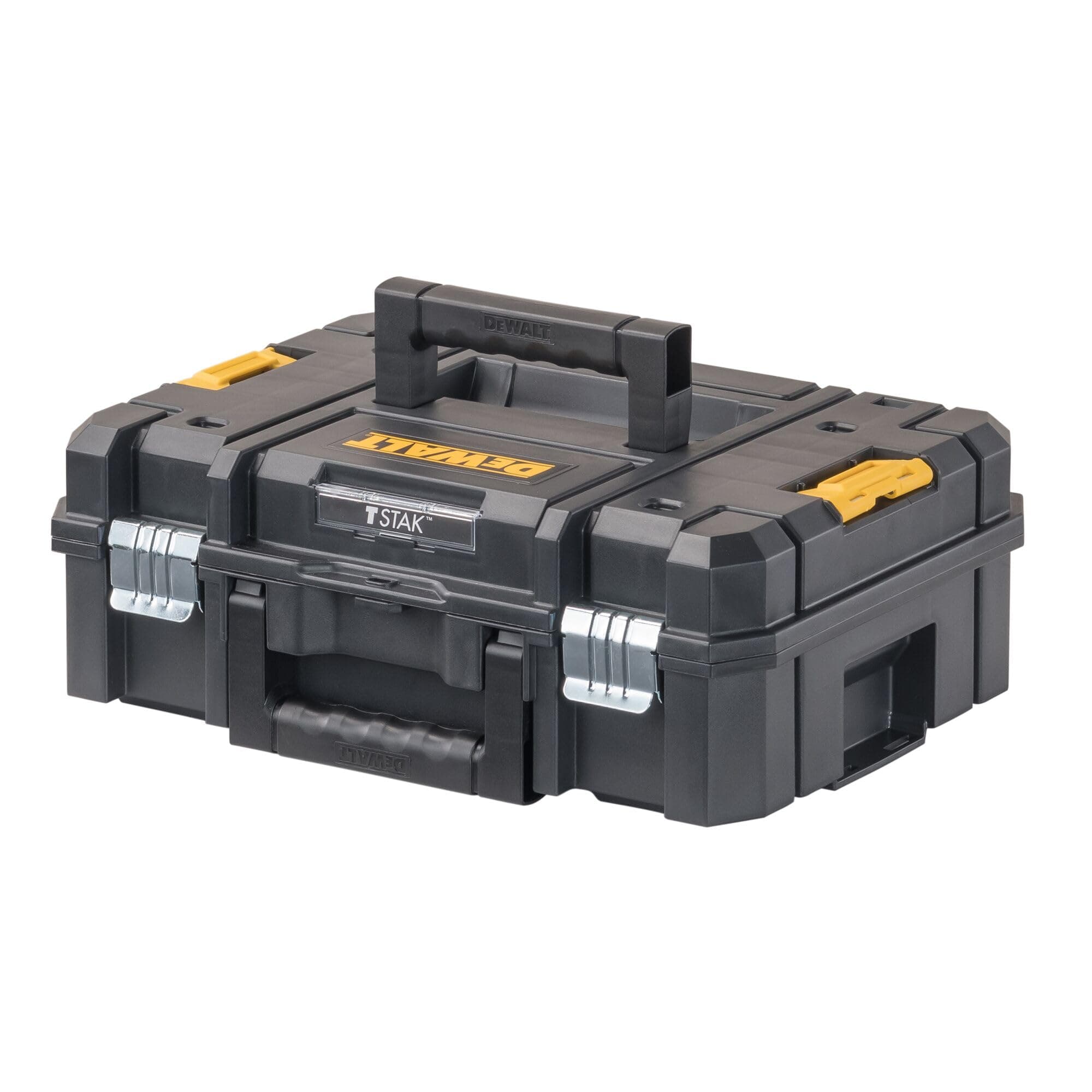 DEWALT TSTAK II Tool Box, Flat Top Tool Storage Case, Organizer Box Holds Up To 66 lbs, Flexible Platforms for Stacking, 13 Inch (DWST17807) 1 Count (Pack of 1) Flat Top Toolbox