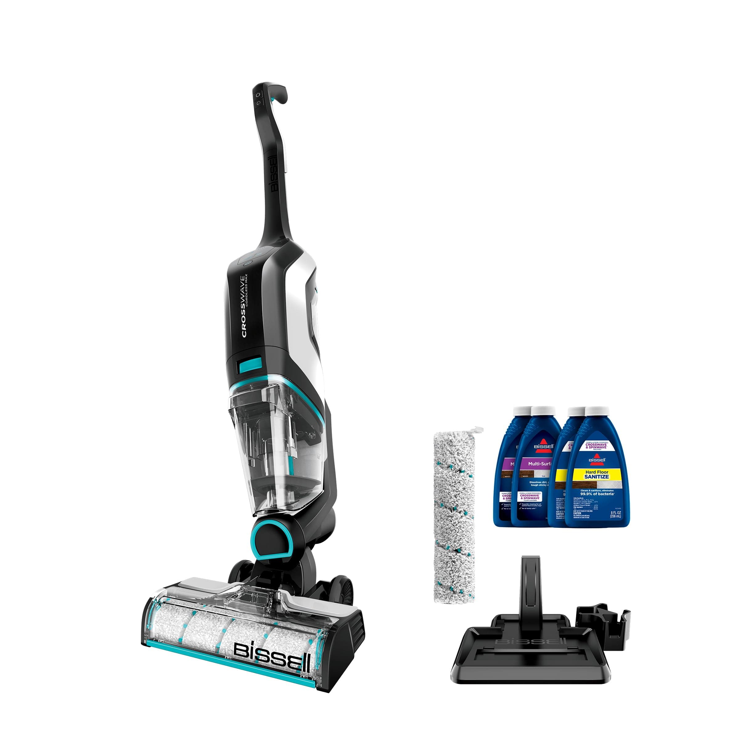 Bissell CrossWave Cordless Max Vacuum Mop All in One Wet and Dry Vac Combo Hard Floor Cleaner and Area Rugs, Cordless Mop, Pack-in Formulas Included, 2554A Crosswave Max