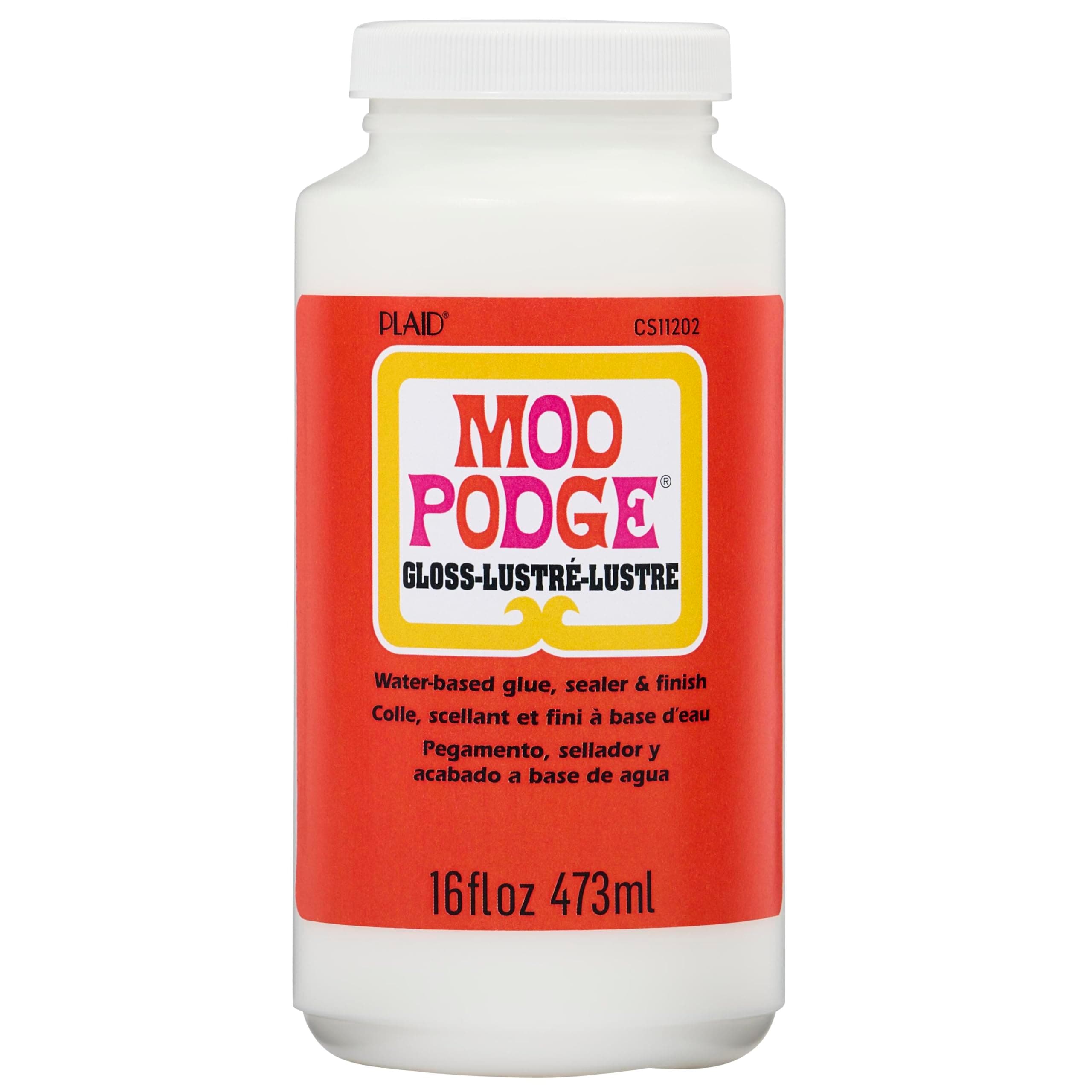 Mod Podge Gloss Sealer, Glue & Finish: All-in-One Craft Solution- Quick Dry, Easy Clean, for Wood, Paper, Fabric & More. Non-Toxic - Craft with Confidence, Made in USA, 16 oz., Pack of 1