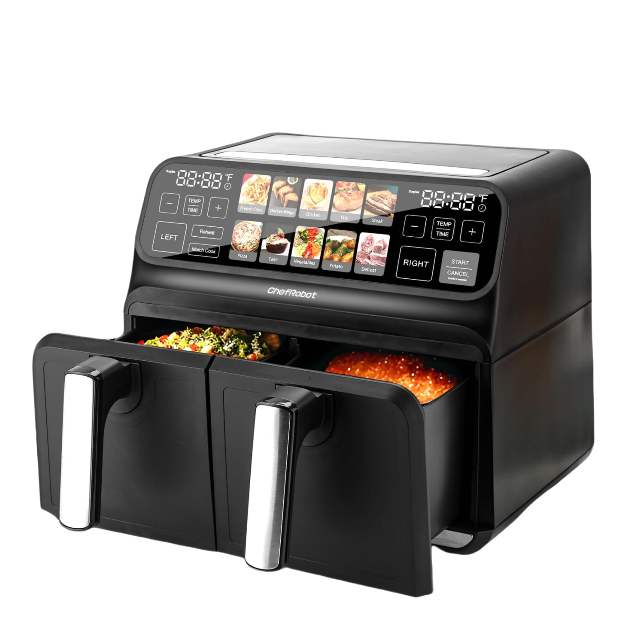 ChefRobot Dual Air Fryer 8 Quart TFT Touch Screen Non Toxic for Family Size/Kitchen/RV