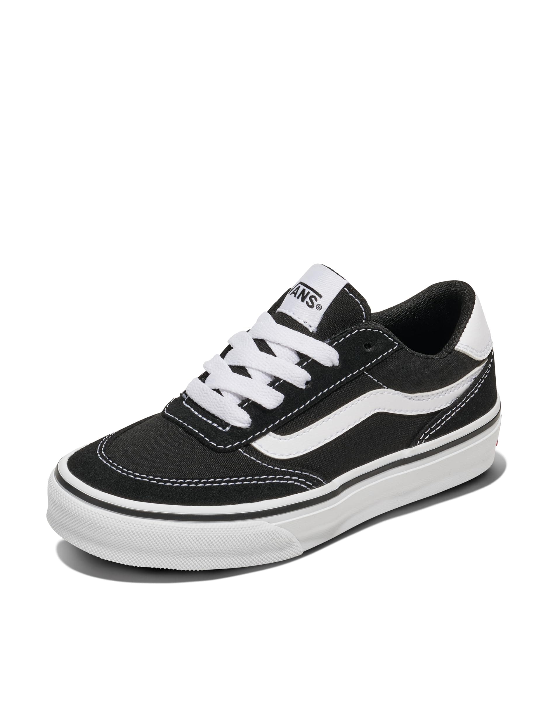 Vans Kids' Brooklyn LS Low-Top Sneakers 13.5 Little Kid Suede/Canvas Black/White
