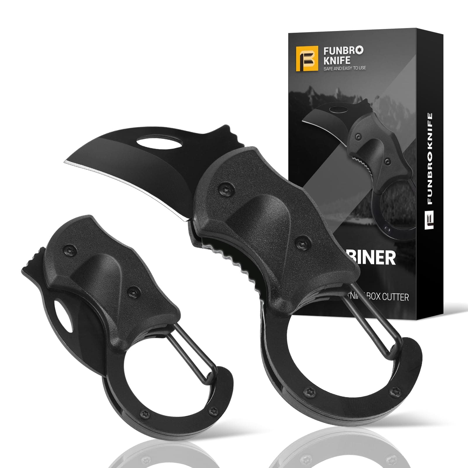 Small Pocket Knife Gift for Men, Keychain Box Cutter with 1.34inch Blade, Mini Folding Knives EDC Gadgets for Everyday Carry, Stocking Stuffers Gift for Adults Men Him Classic Black