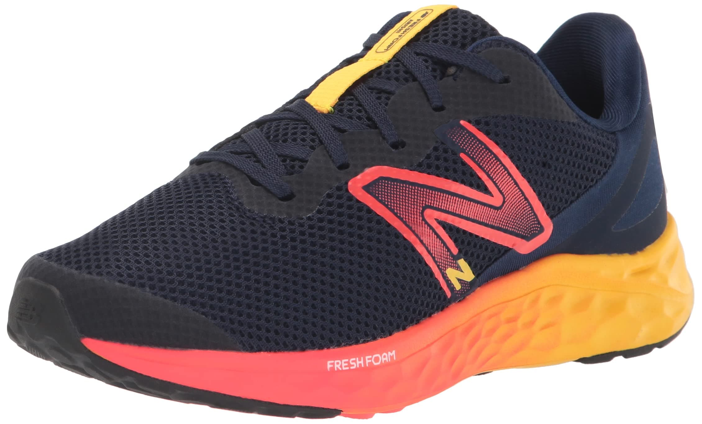 New Balance Kids Arishi Fresh Foam v4 Sneaker Team Navy/Electric Red/Egg Yolk 5.5 Big Kid