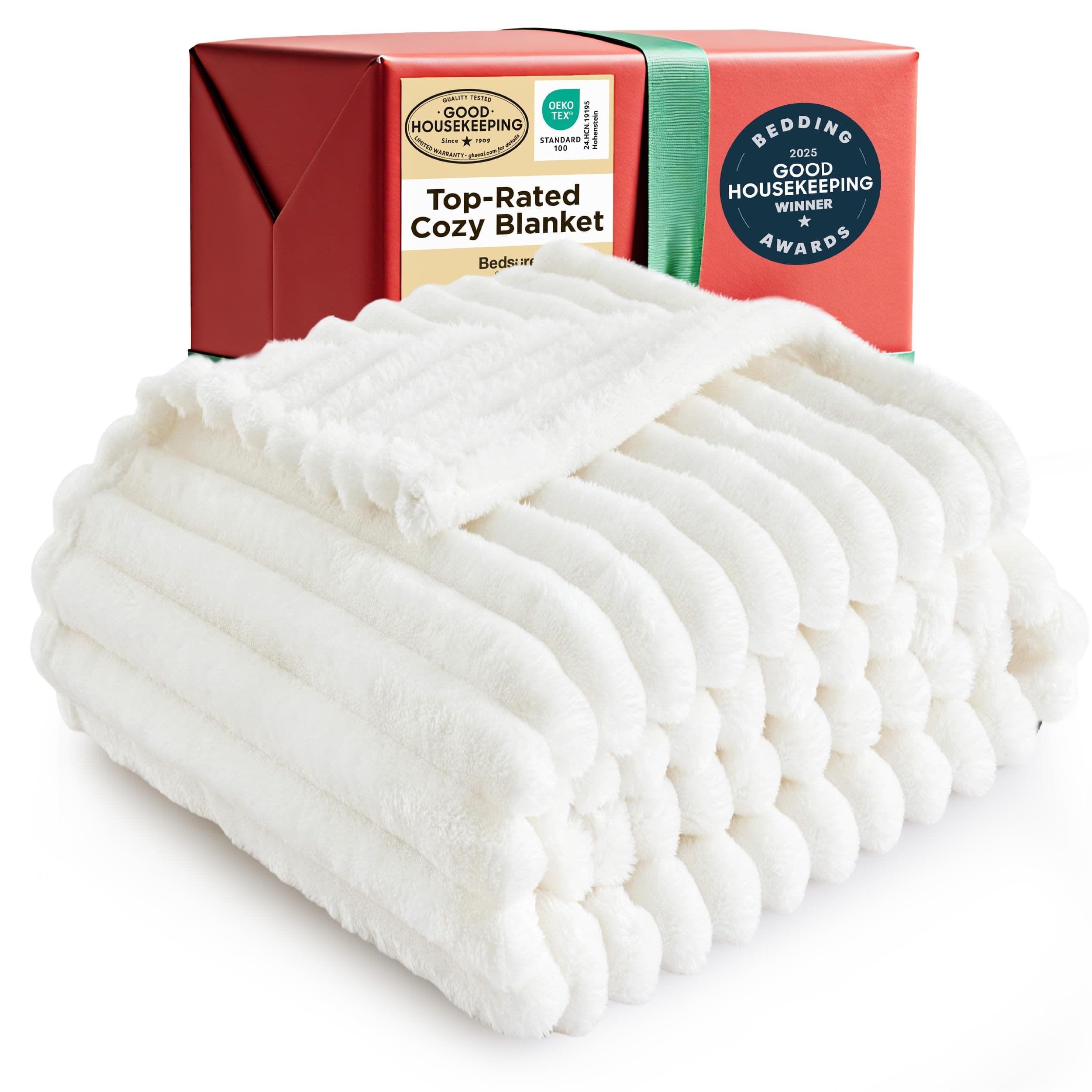 Bedsure GentleSoft White Throw Blanket for Couch - Cozy Blanket for Women, Cute Fleece Throw for Girls, Christmas Birthday Gifts for Women Men Teen, Room Home Boho Decor, Off White, 50x60 Inches Off White Throw (50" x 60")