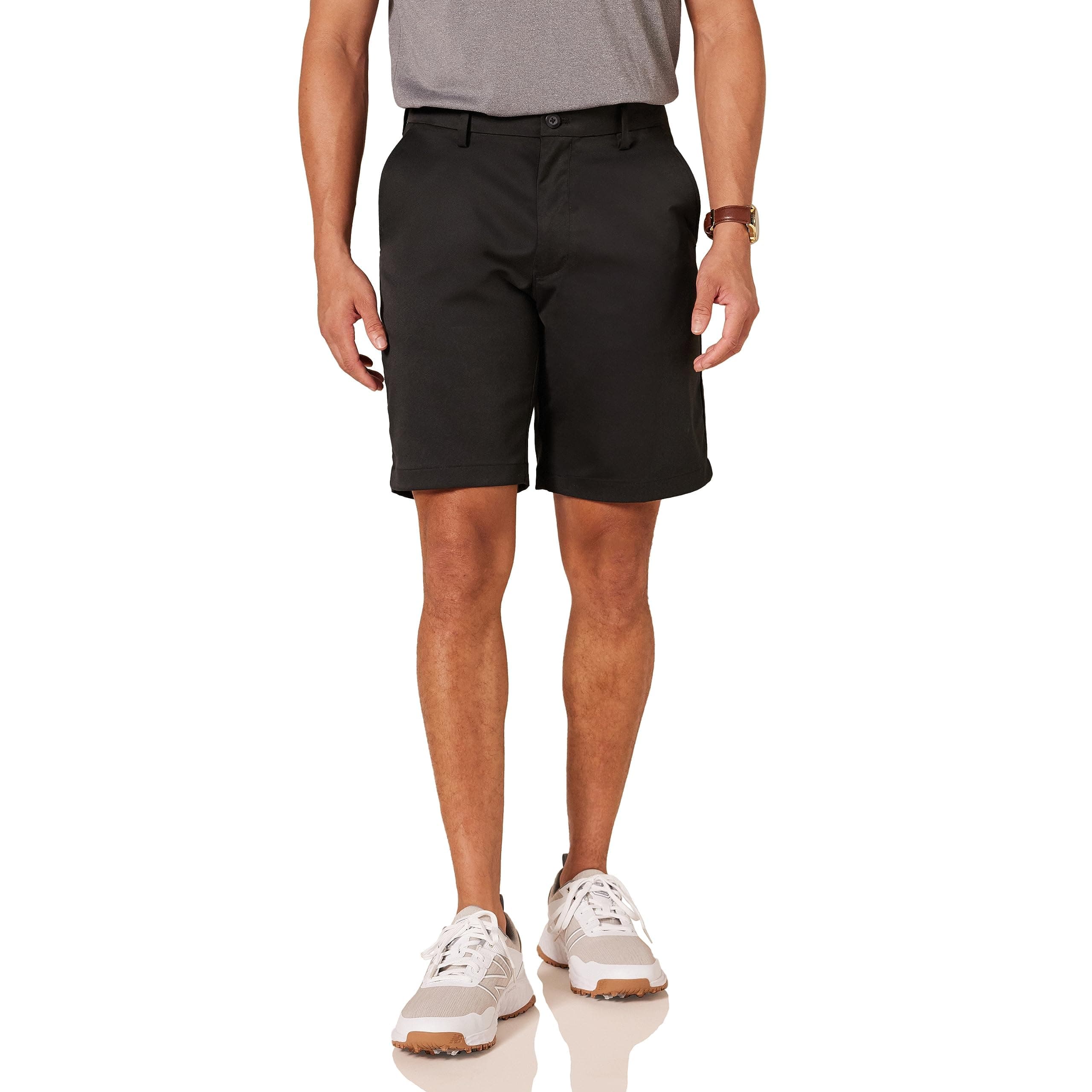 Amazon Essentials Men's Classic-Fit Stretch Golf Shorts (Available in Big & Tall) Recycled Polyester Blend Black 32