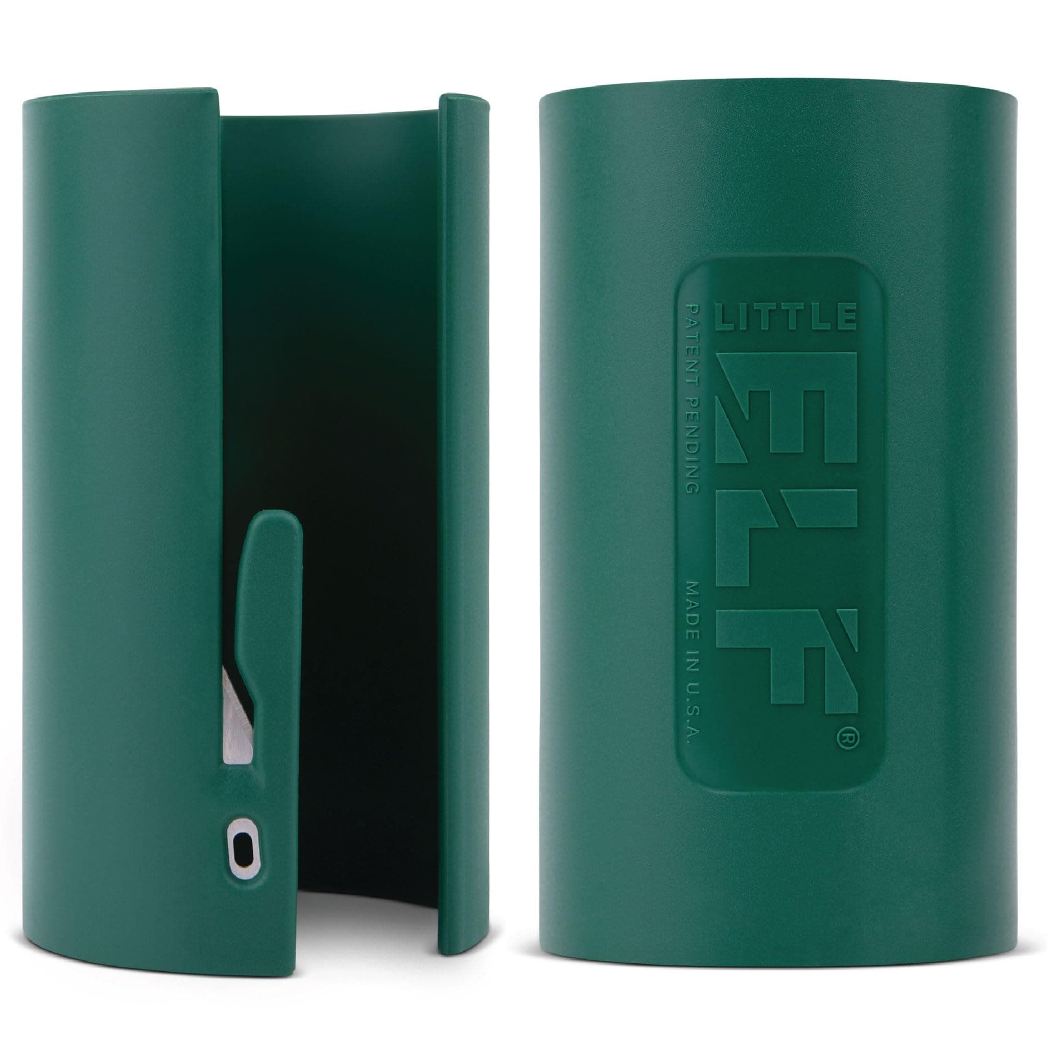Little ELF Wrapping Paper Cutter (2-Pack) | As seen on Shark Tank | Made in USA | Green | Holiday Gift Wrap Paper Roll Holder and Cutter