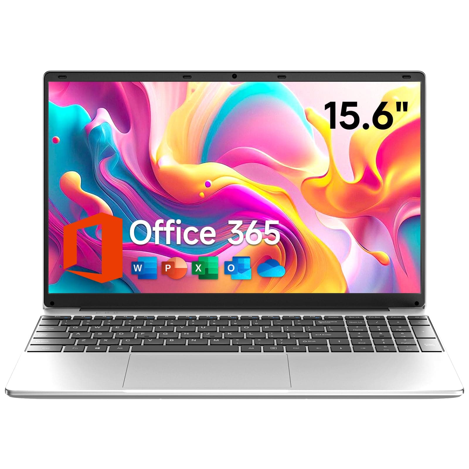 15.6 Inch Laptop with Office 365, 4GB RAM, 128GB Storage Expandable 1TB, 5205U Processor, HD Display, Windows 11 Laptops Computer, Wi-Fi 5, BT4.2, Numpad, Type-C, for Business and Students. 4GB DDR4 128GB SSD 1.9GHz Celeron 5205U