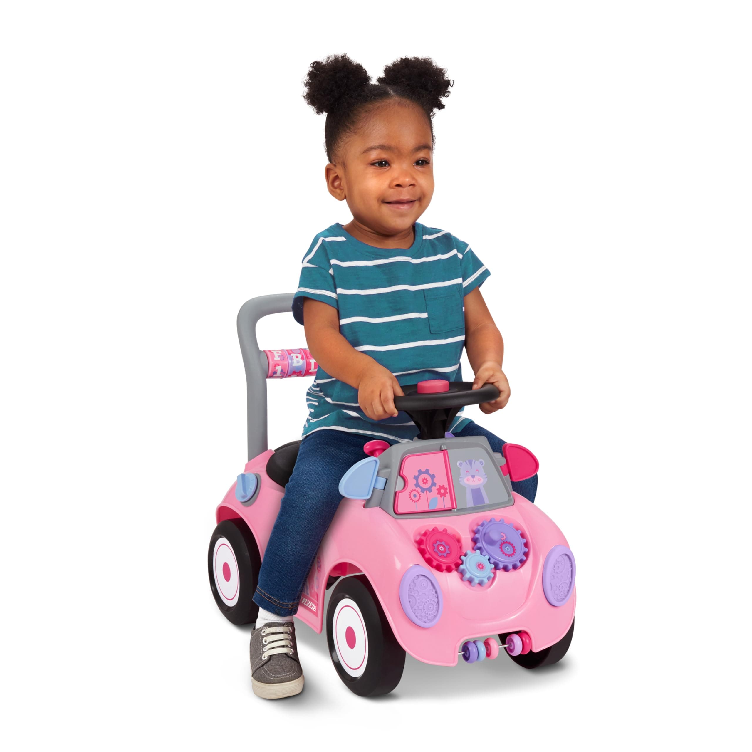 Kids Car, Baby Toys for Kids, Toddler Toys 2-3, Radio Flyer Creativity Car: Pink Ride-On, for Ages 1-3 Years