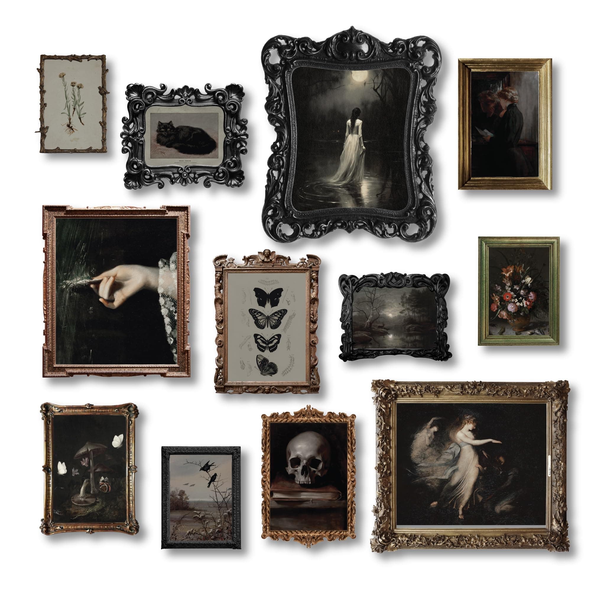 97 Decor Dark Academia Decor - Victorian Gothic Wall Art Prints, Dark Moody Aesthetic Pictures, Creepy Goth Posters Vintage Gothic Painting for Home Bedroom Decorations (8x10 Unframed) Dark Academia Fantasy UNFRAMED