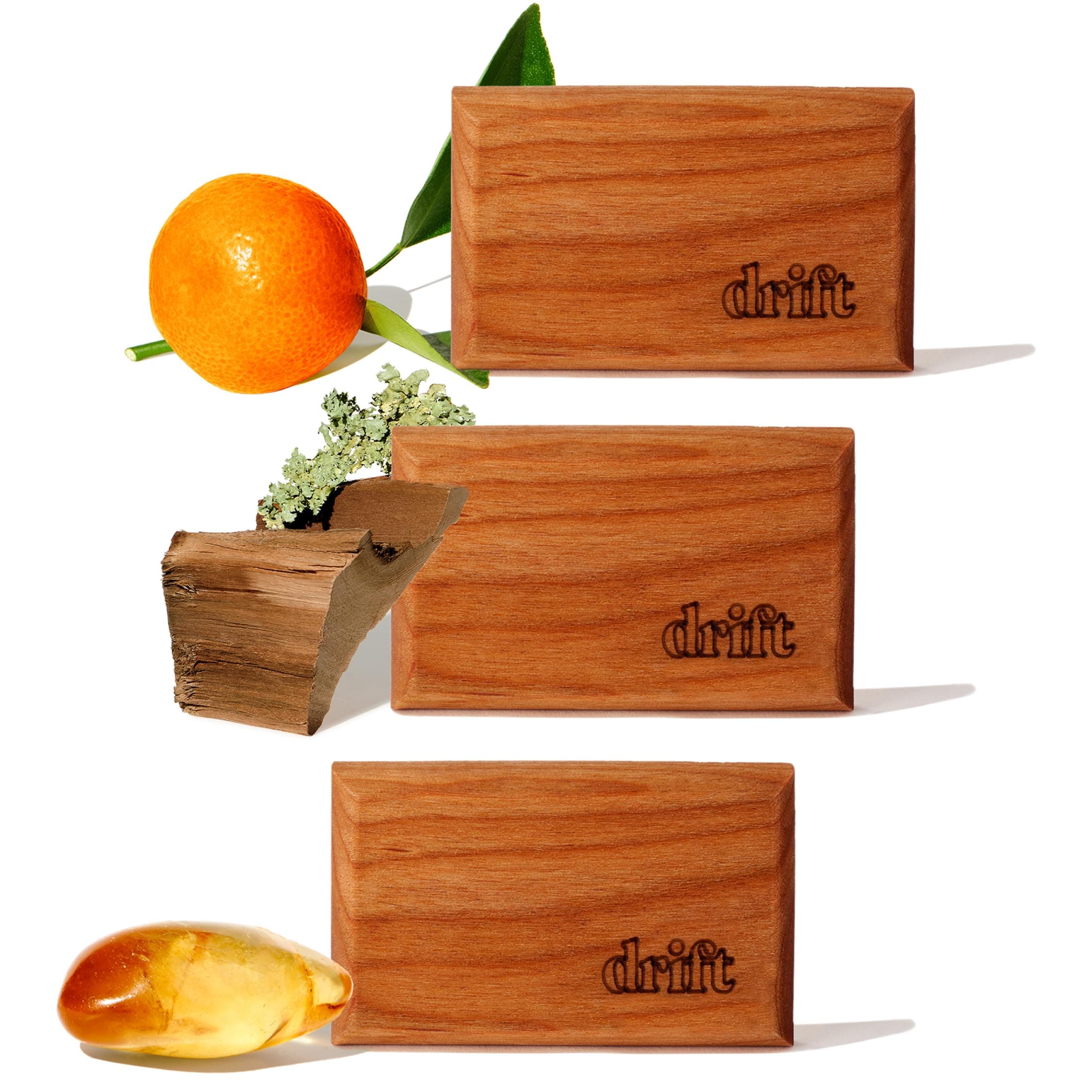 Désodorisant de voiture Drift - Le désodorisant en bois original - Éliminateur d'odeurs de voiture - Parfum longue durée - Clip en métal - Essentiel