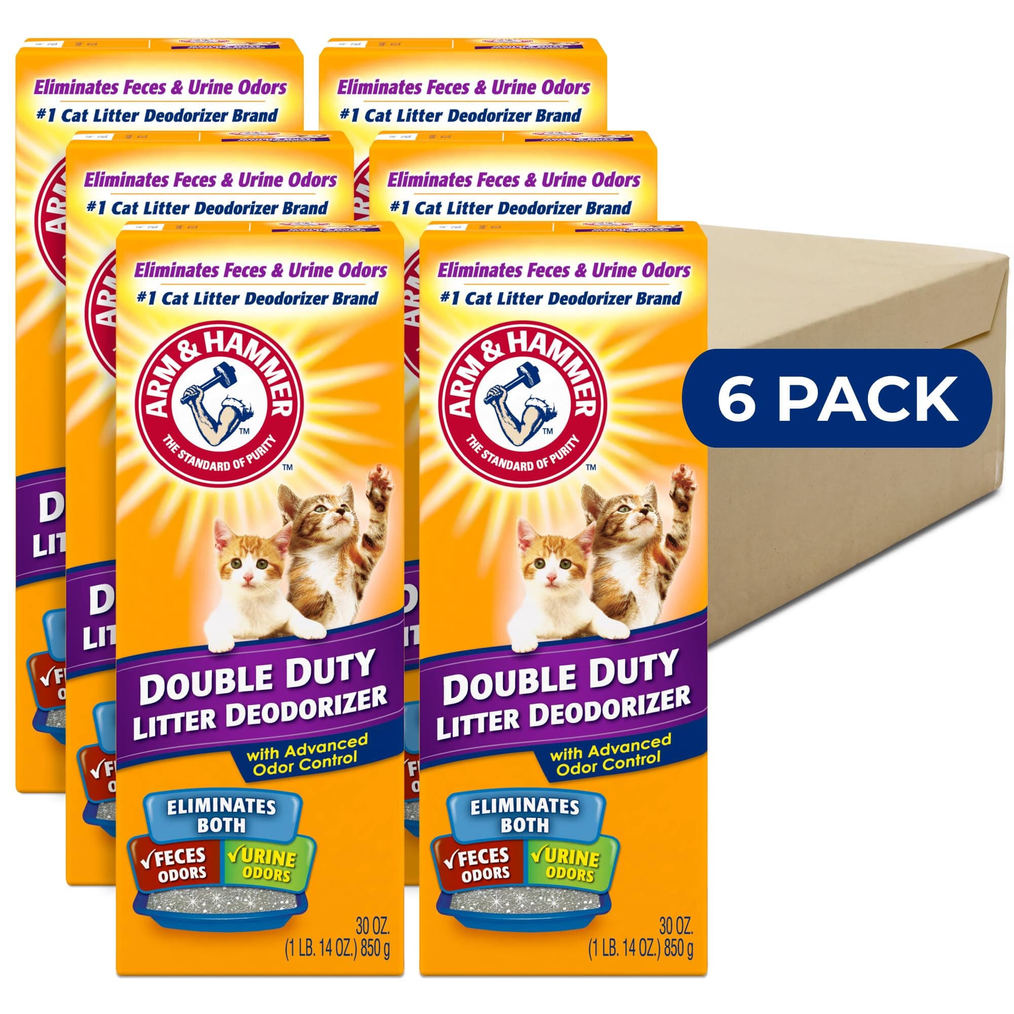 ARM & HAMMER Cat Litter Deodorizer Double Duty, 30 oz, 6 Pack 30 oz (Pack of 6)