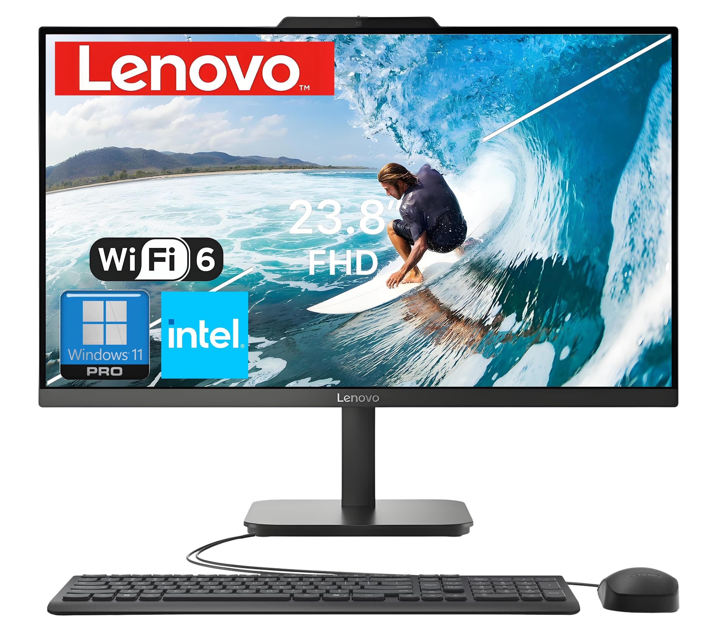 Lenovo 24" FHD All-in-One Desktop Computer, Intel 4-Core Processor (Beats i3-1110G4), 16GB RAM, 512GB PCIe SSD, HDMI, WiFi 6, RJ45, Bluetooth, Business AIO, Vent-Hear, Keyboard & Mouse, Windows 11 Pro 16GB RAM | 512GB SSD