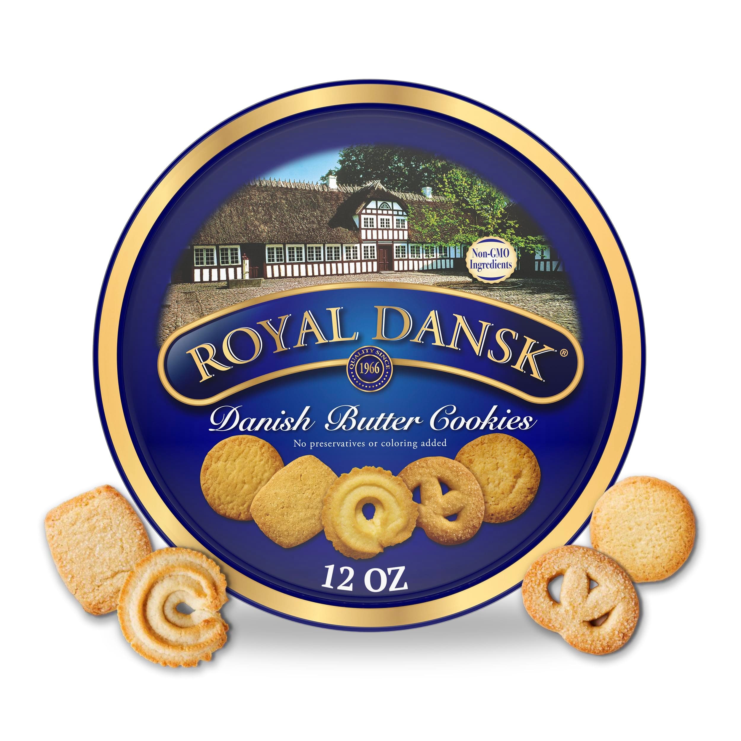 Royal Dansk Danish Butter Cookies, Premium Assorted Cookies in Gift Tin, Great for Sharing and Gifting, 12 oz Danish Butter cookies 12 Ounce (Pack of 1)