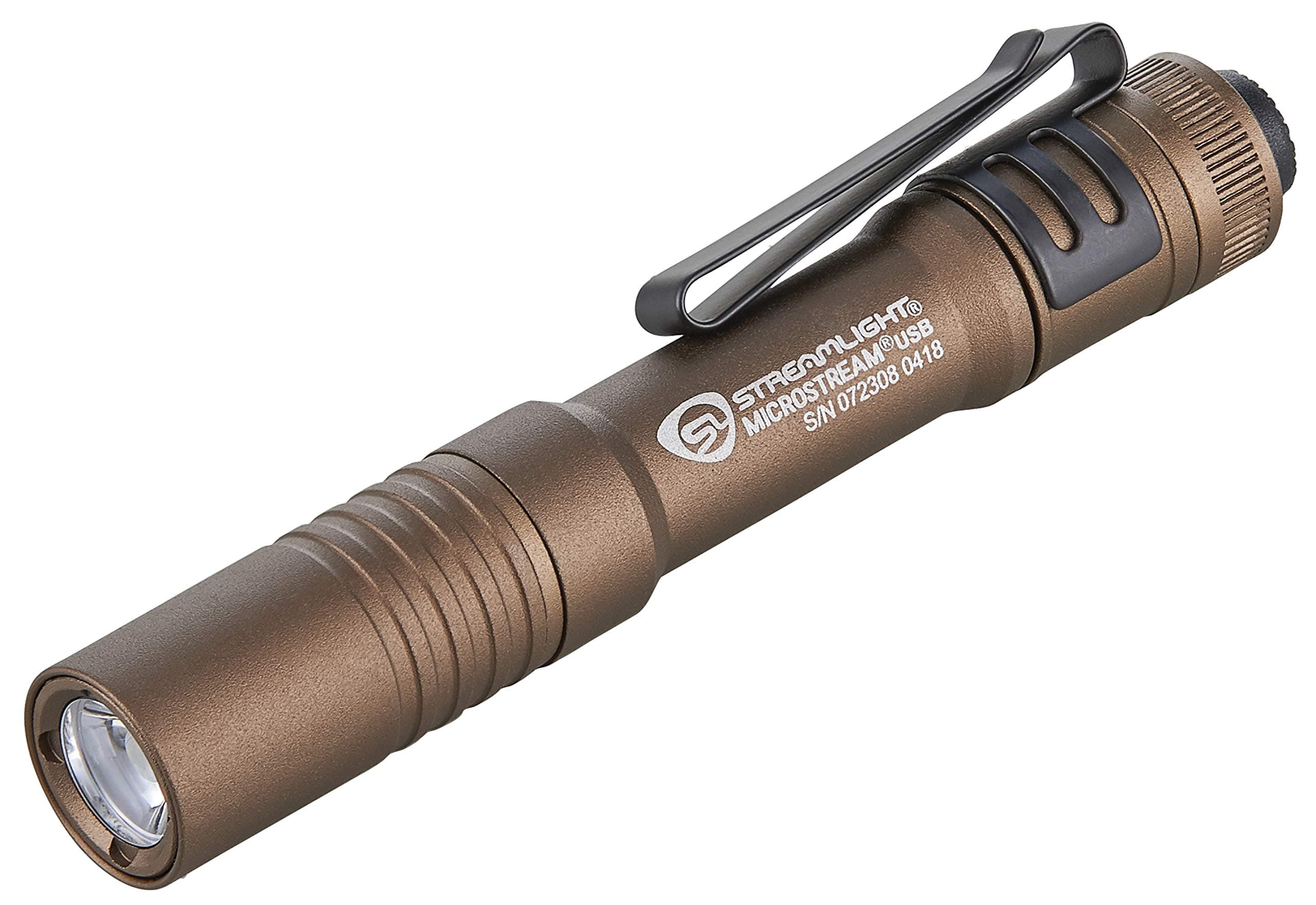 Streamlight 66608 MicroStream 250-Lumen EDC Ultra-Compact Flashlight with USB Rechargeable Battery, Clear Retail Packaging, Coyote Clear Retail Packaging USB Rechargeable Coyote