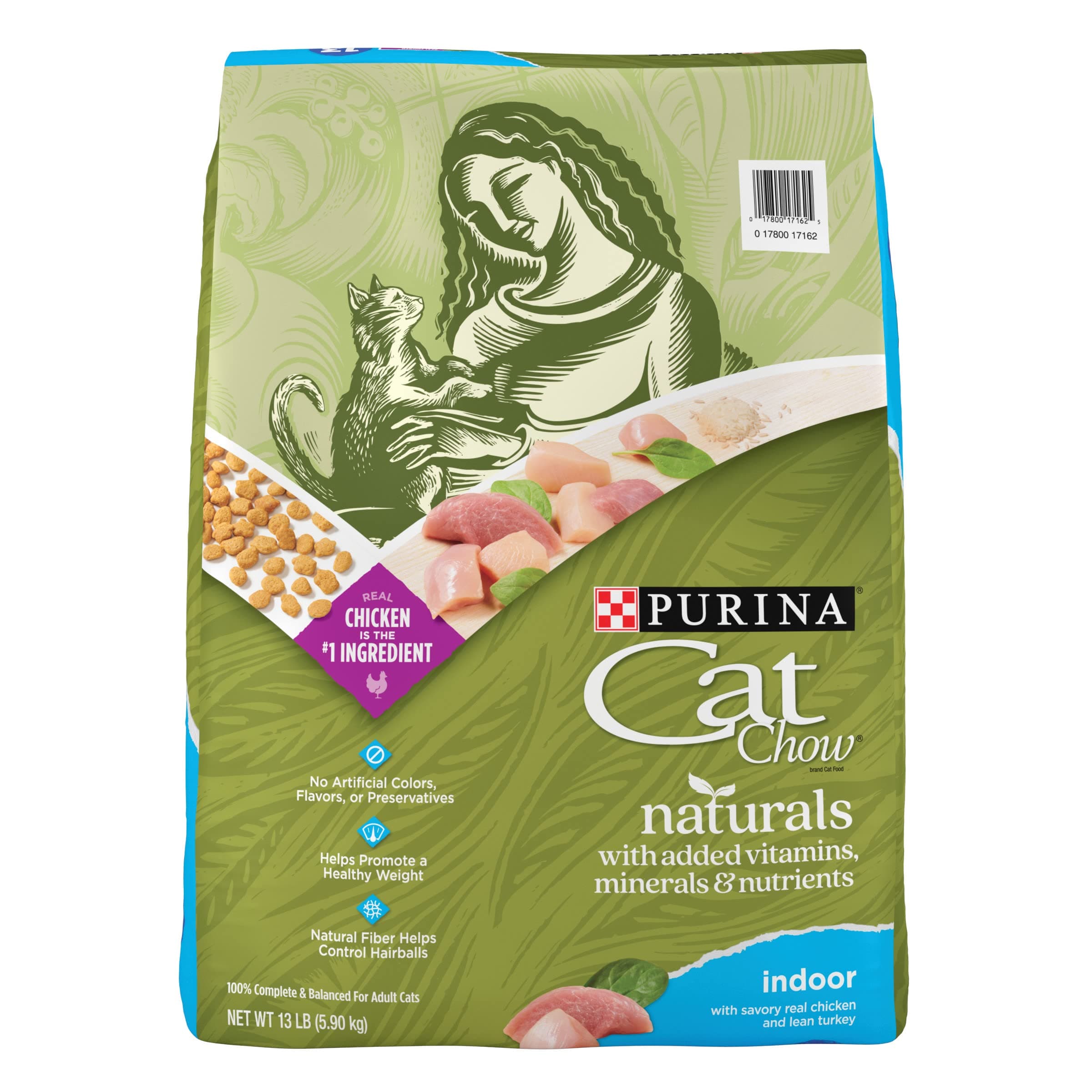 Purina Cat Chow Hairball, Healthy Weight, Indoor, Natural Dry Cat Food, Naturals Indoor - 13 lb. Bag Dry Food 13 Pound (Pack of 1)