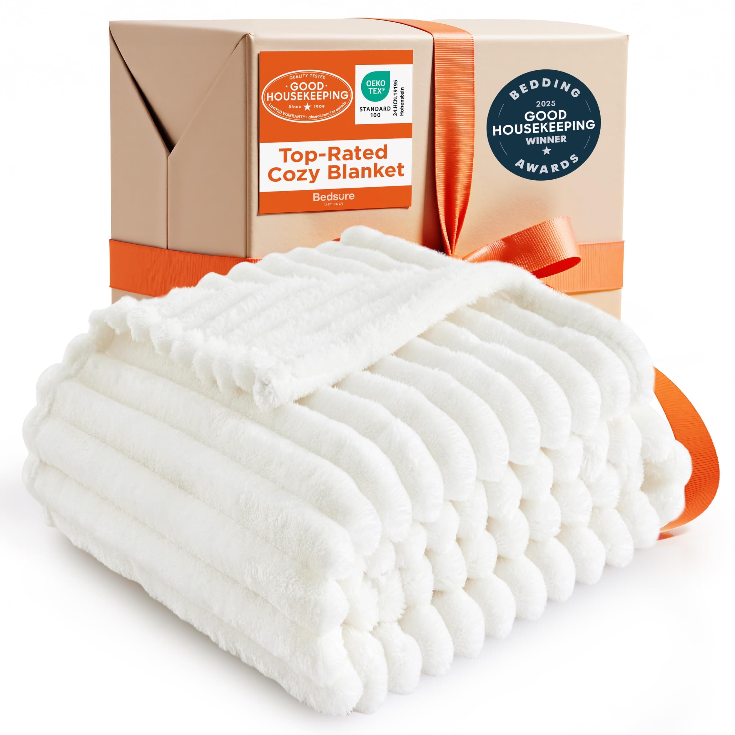 Bedsure GentleSoft White Throw Blanket for Couch - Cozy Blanket for Women, Cute Fleece Throw for Girls, Christmas Birthday Gifts for Women Men Teen, Room Home Boho Fall Decor, Off White, 50x60 Inches Off White Throw (50" x 60")