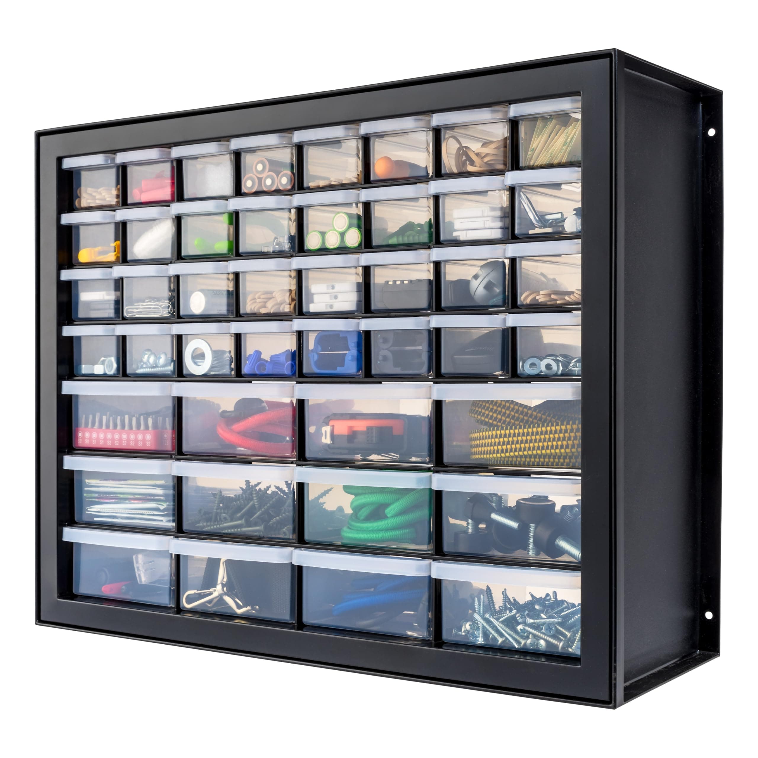 IRIS USA Screw Tool Organizer Small Parts Cabinet, 44-Drawer, Electronics Hardware Nuts and Bolts Plastic Storage Drawers Garage Storage, Stackable Bead Craft Organizer Building Bricks Sorter, Black 44 Drawer Black