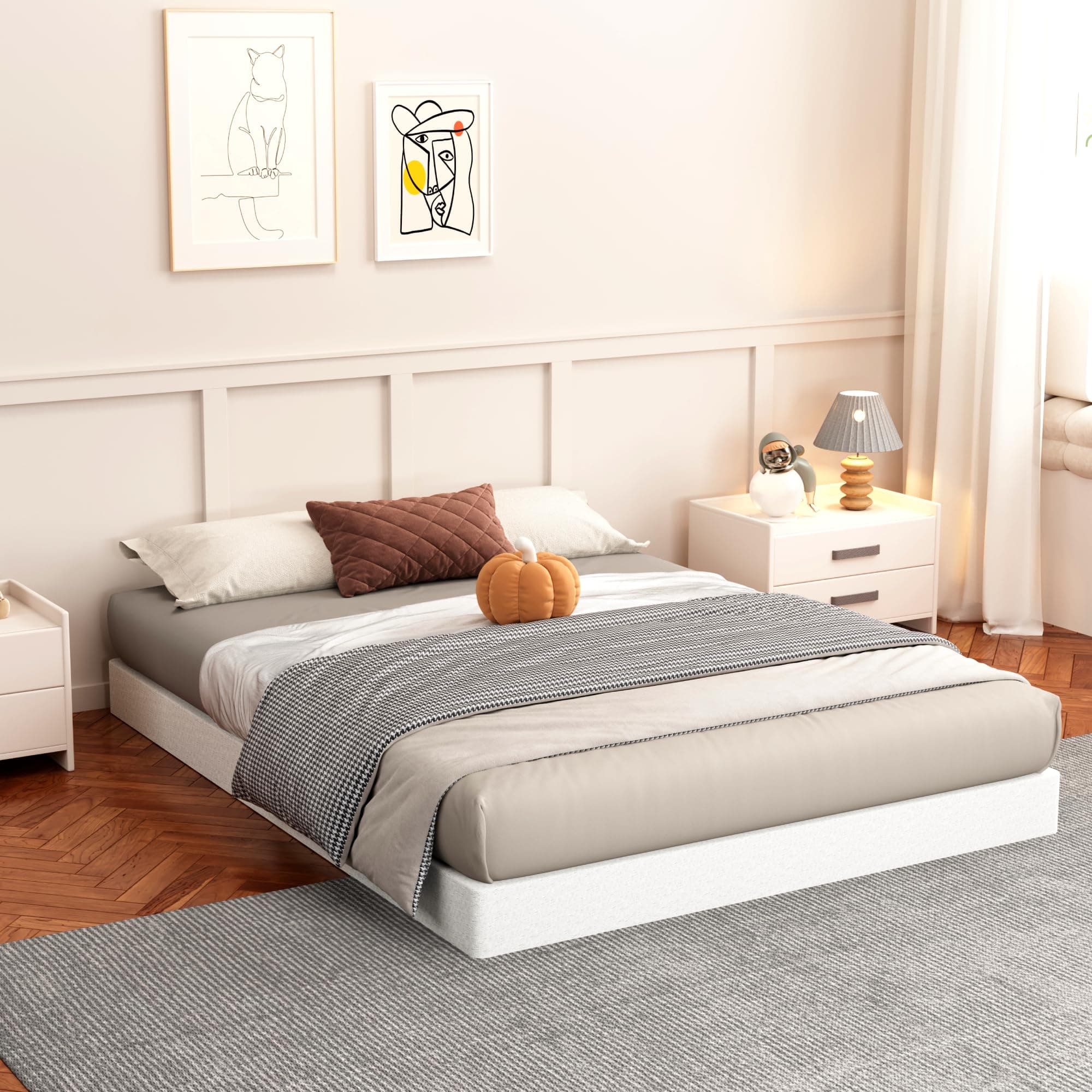 UNITED FLAMES 5 Inch High Profile Box Spring Full Size, Heavy Duty Mattress Foundation, Sturdy Box Spring for Full Bed, Easy Assembly, Noise Free (5, Full) Full 5