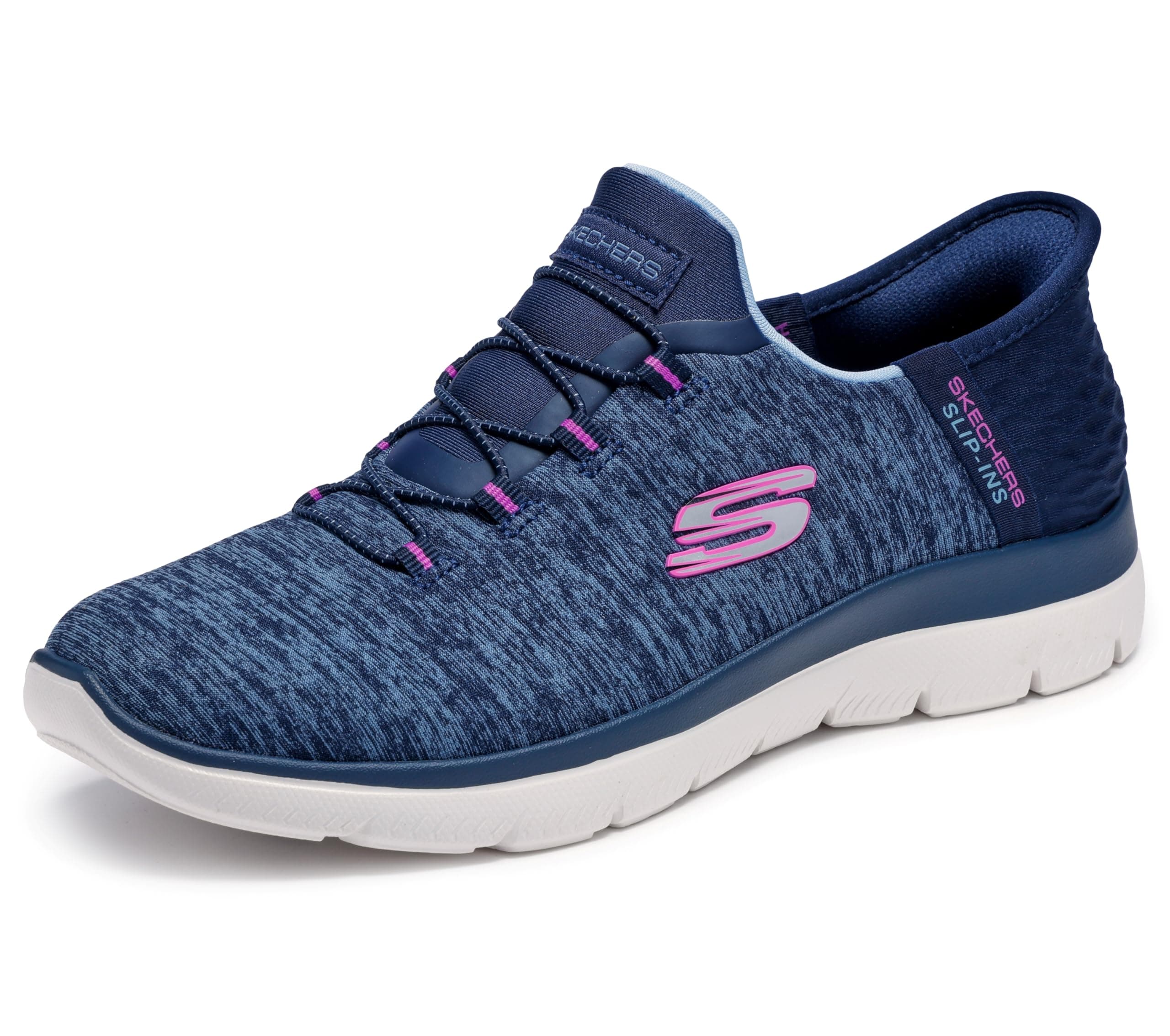 Skechers Women's Summits Dazzling Haze Hands Free Slip In Sneakers 12 Navy Purple