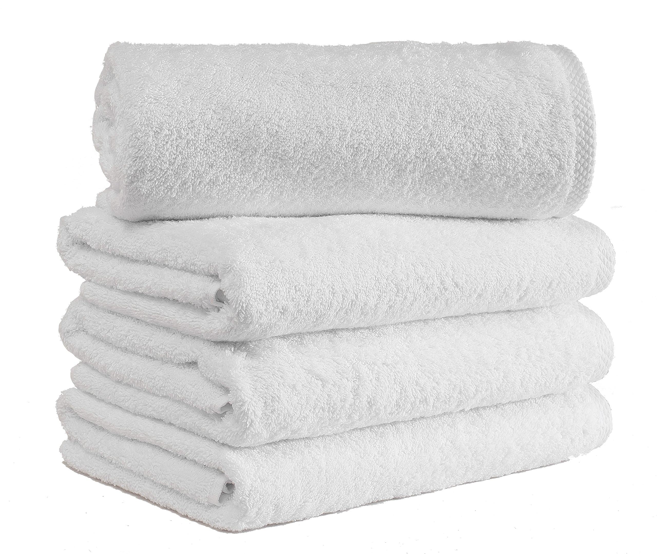 Classic Turkish Towels CTT - Premium 4 Piece Bath Towel Set, Made with 100% Turkish Cotton, Quick Drying, Highly Absorbent & Comfy Towels for Spa & Hotel | 27"x54" (White) 4-Piece Bath Towels-27 x 54 Inches White