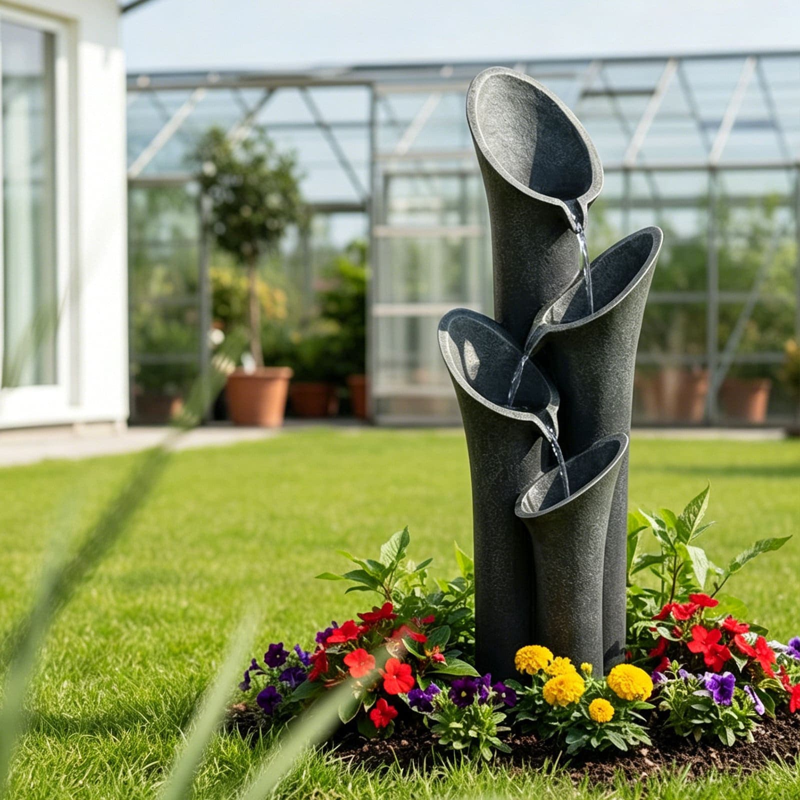 SunJet Calming Cascading Water Fountain Freestanding Resin for Home and Garden one_size | MP2-GPF170001-DXC