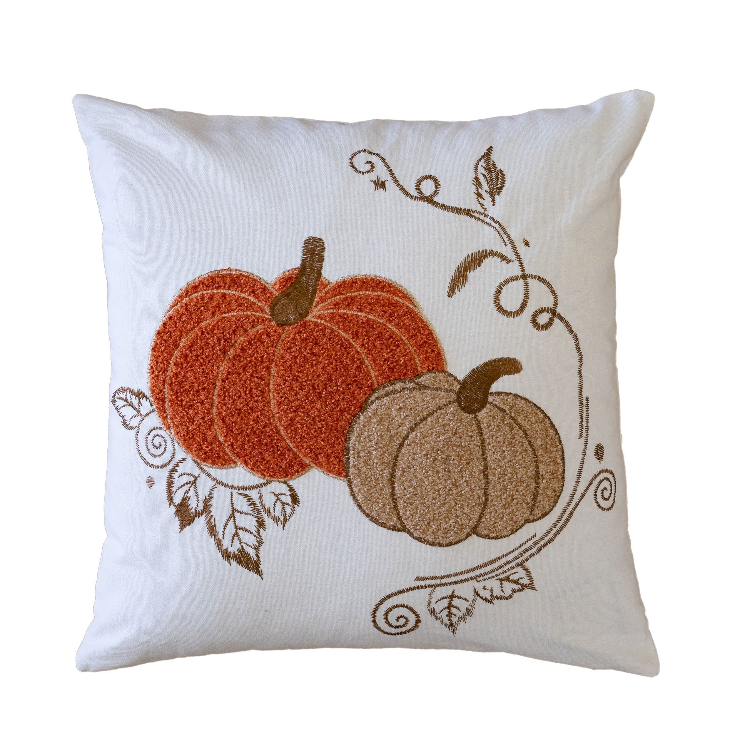 LOVMOR Pumpkin Embroidered Cotton Throw Pillow Autumn Harvest Accent Cushion one_size | SF-X-B357P360654