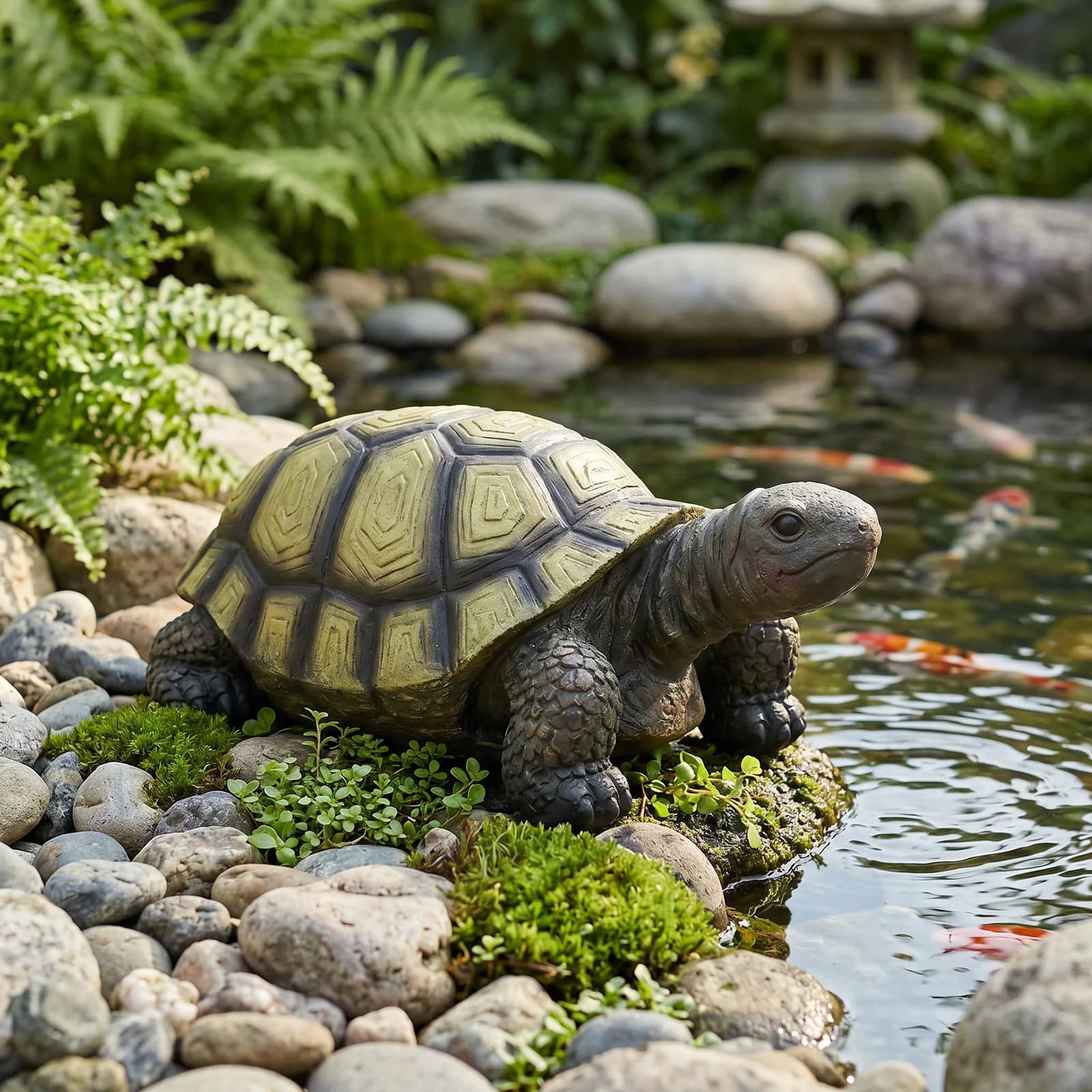 SunJet Garden Statue Realistic Turtle Fibre Reinforced Concrete Design for Everyday Home Garden Patio Yard Decorative Styling one_size